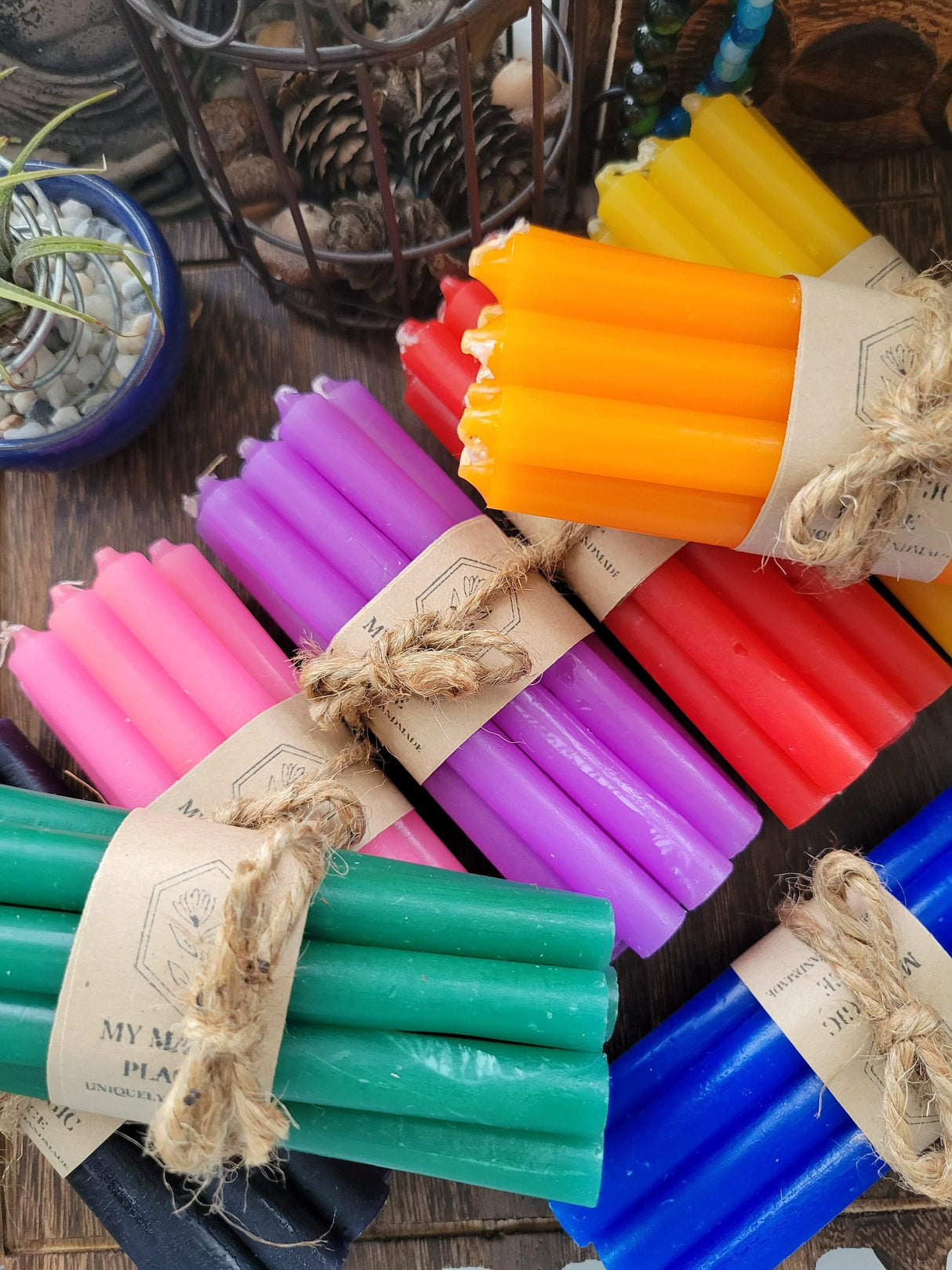 5" Chime Candles for Spells: Unscented Colored Ritual Candles, Pack of 10