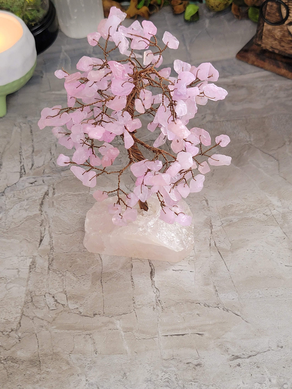 Amethyst , Green Aventurine ,Rose Quartz Tree Of Life (7 inch)