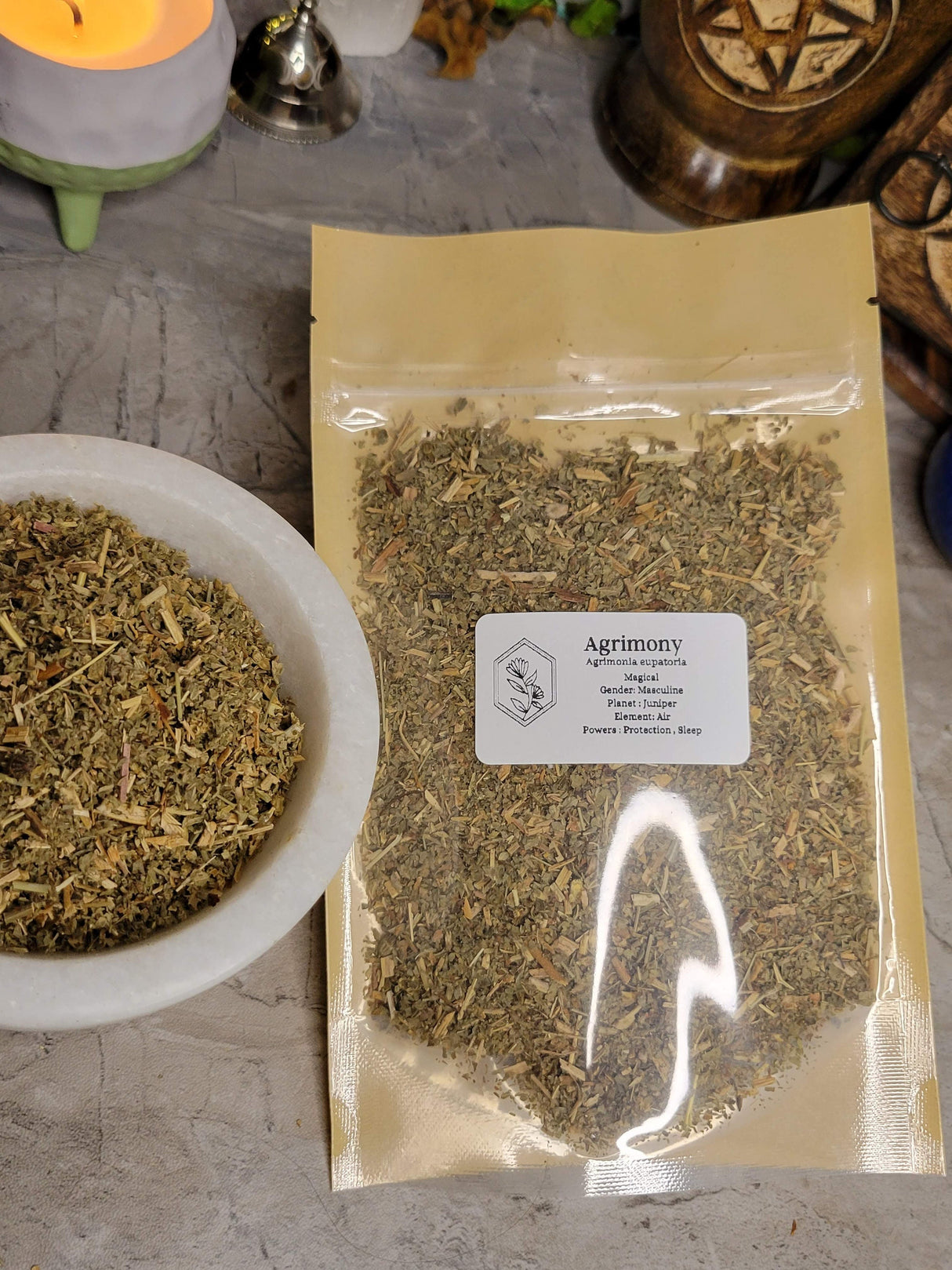 Agrimony Cut & Sifted Herbs: Magical Candle Dressing, Spell Bottles
