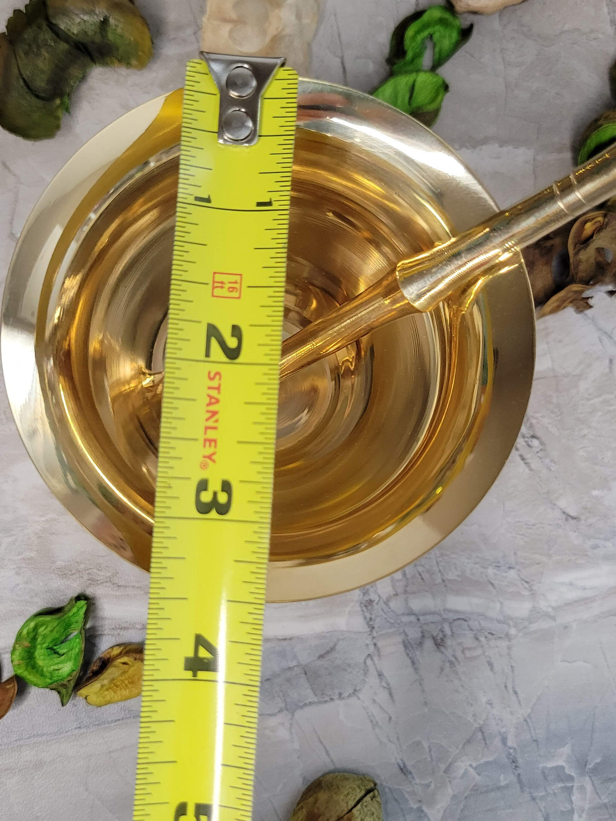 Brass Mortar and Pestle Set: Apothecary Decor
