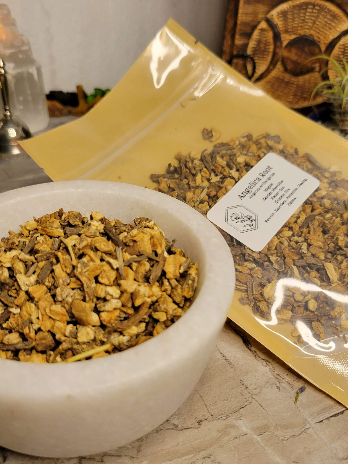 Angelica Root, Cut & Sifted, Magical Herb for Rituals, 1oz Pouch