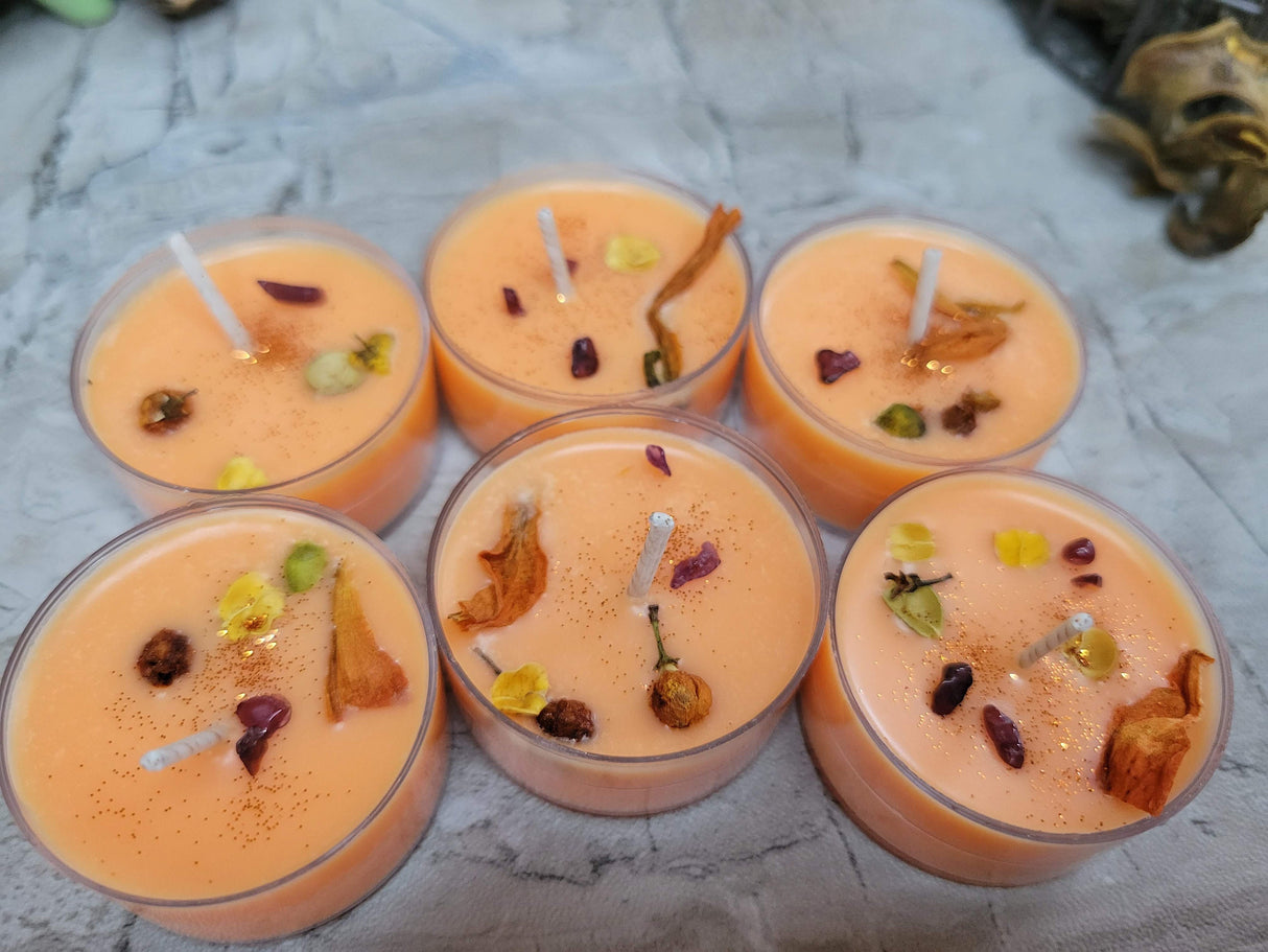 Six Pack of Soy Scented Candles with Herbs and Crystals