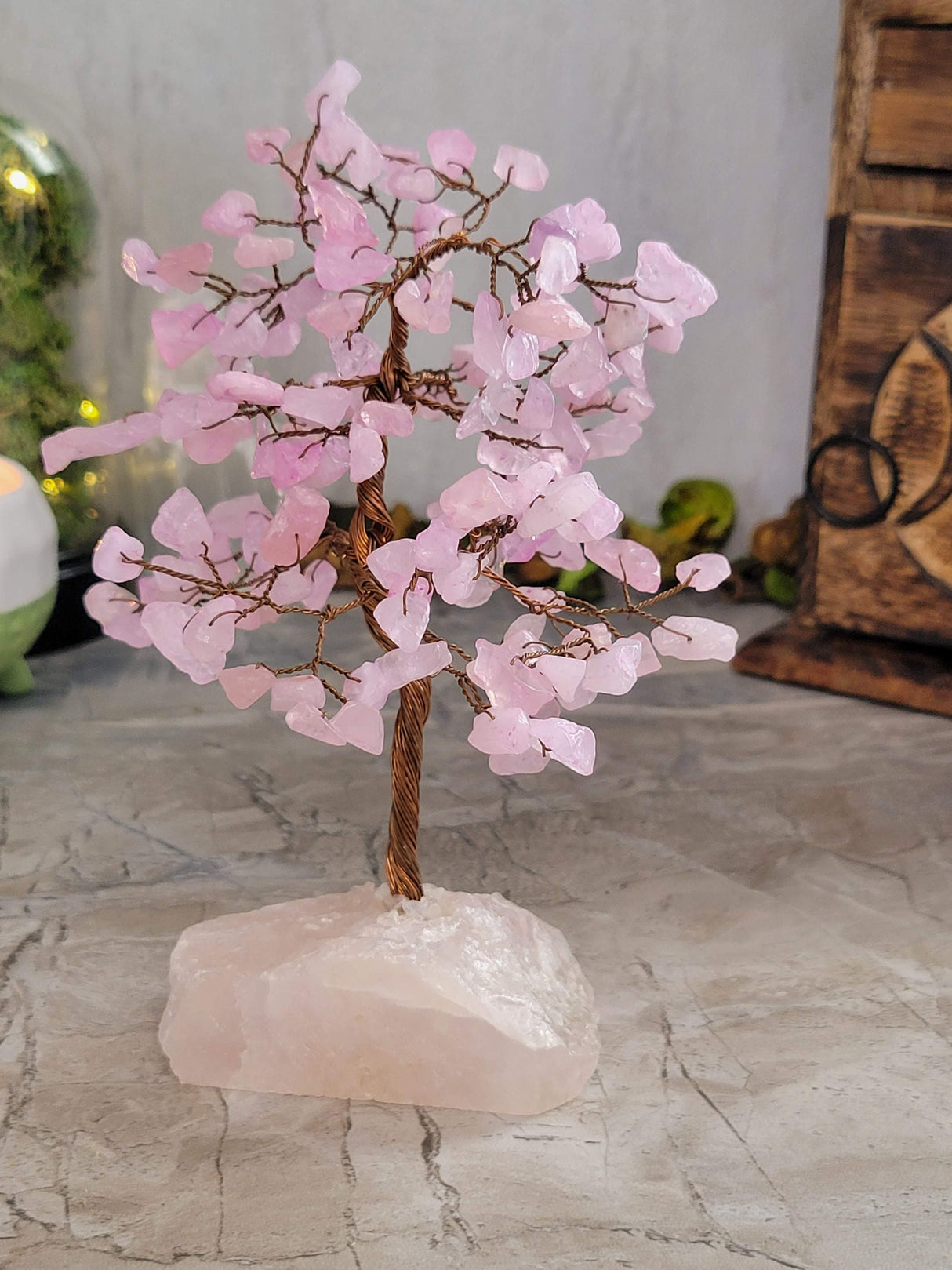 Amethyst , Green Aventurine ,Rose Quartz Tree Of Life (7 inch)