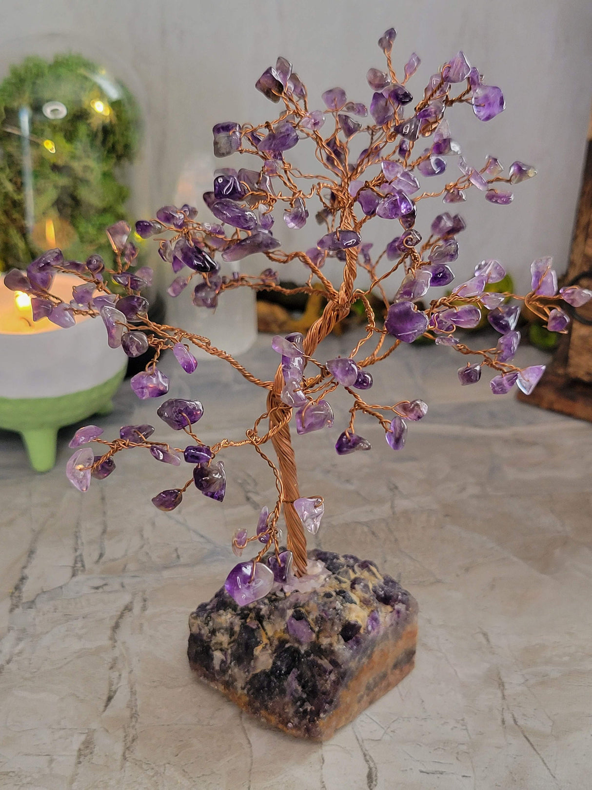 Amethyst , Green Aventurine ,Rose Quartz Tree Of Life (7 inch)
