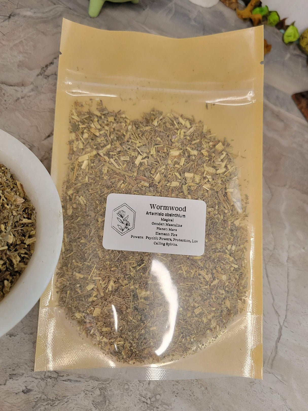 Wormwood, cut & sifted, dried herbs 1oz, magical herbs