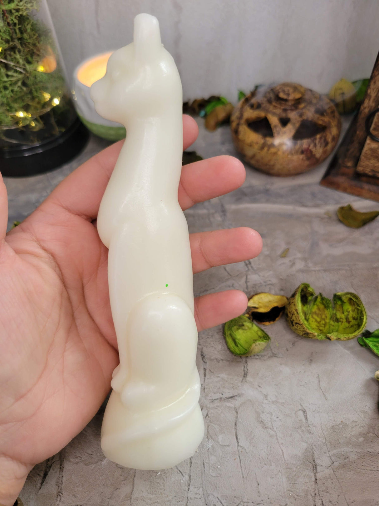 Cat Shaped Ritual Candle: Altar Protection, Banishing, Unhexing