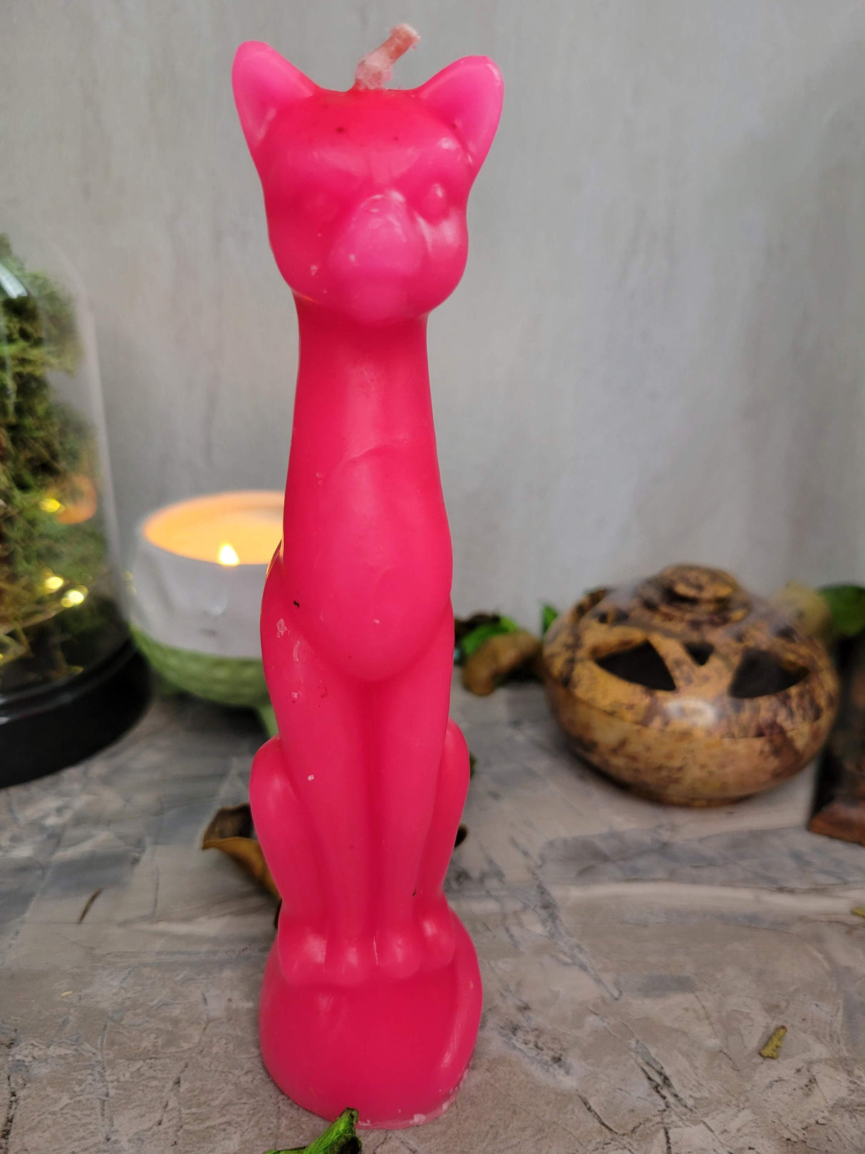 Cat Shaped Ritual Candle: Altar Protection, Banishing, Unhexing