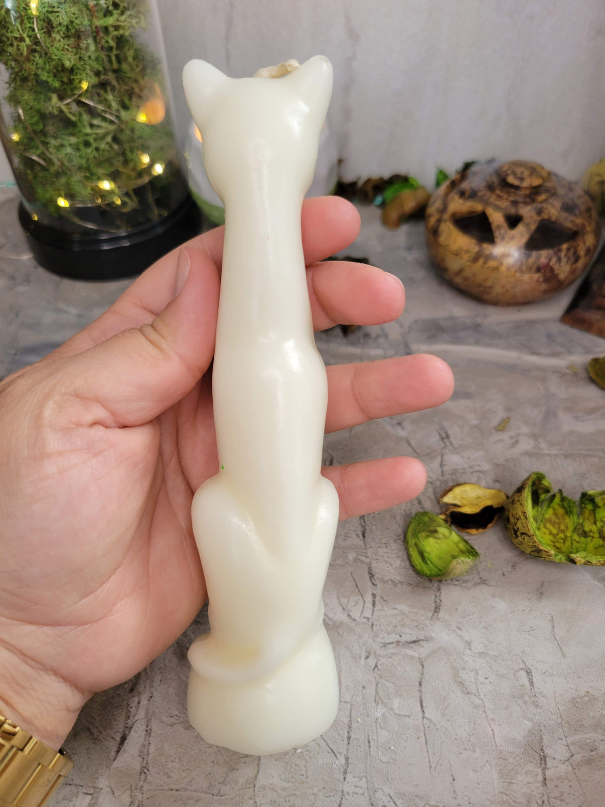 Cat Shaped Ritual Candle: Altar Protection, Banishing, Unhexing