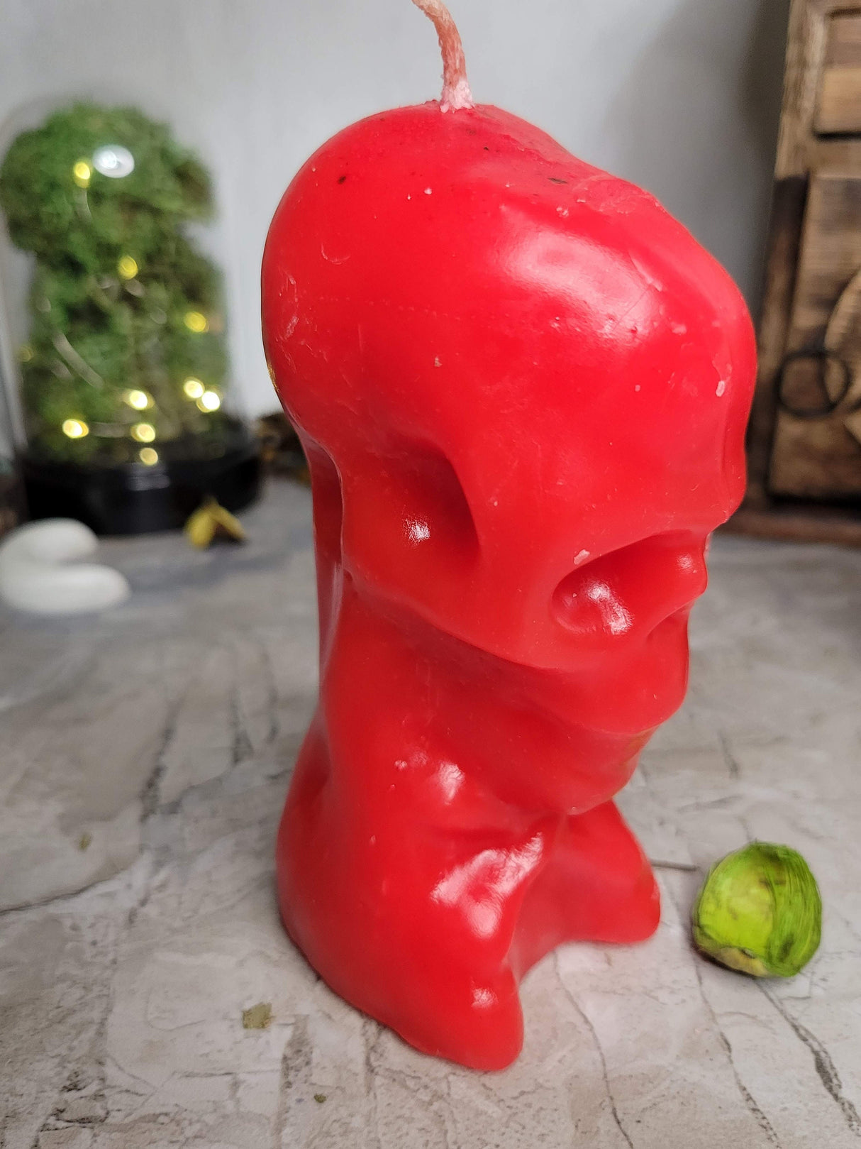 Ritual Skull Candle: Halloween Skeleton Decoration, Altar Piece