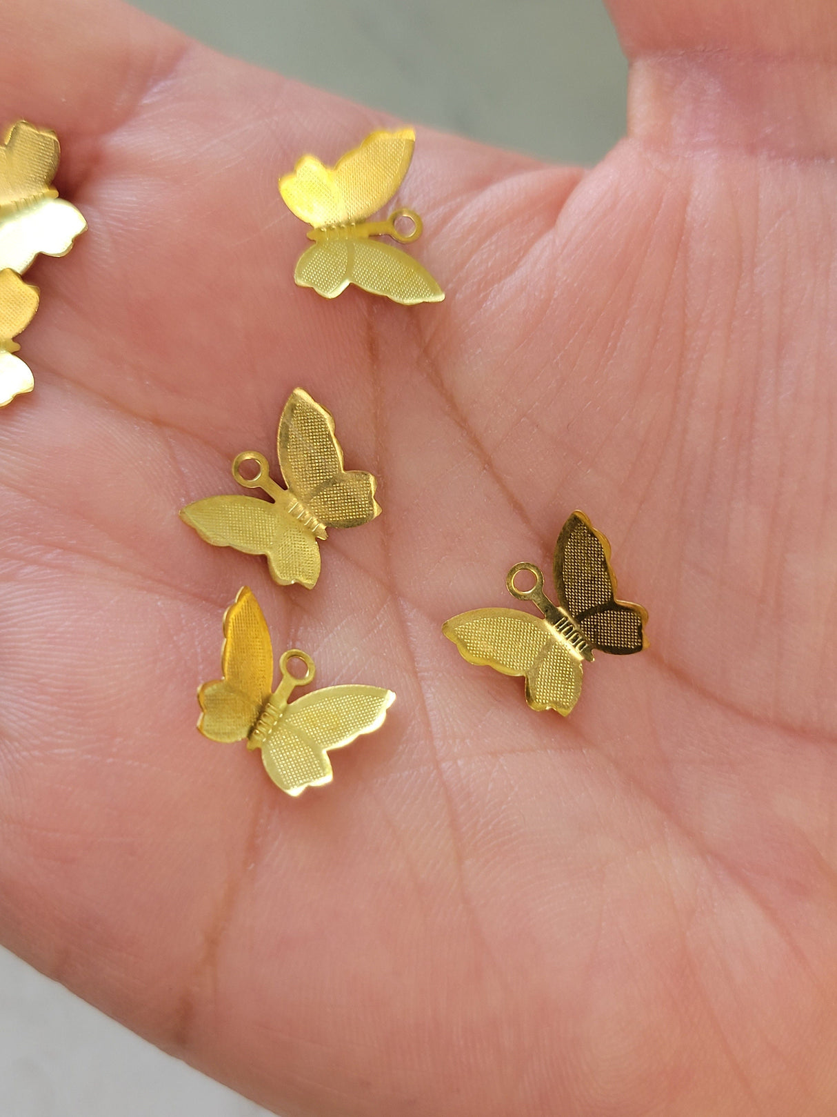 Silver & Gold Butterfly Charms: Filigree Pendants - 10pcs