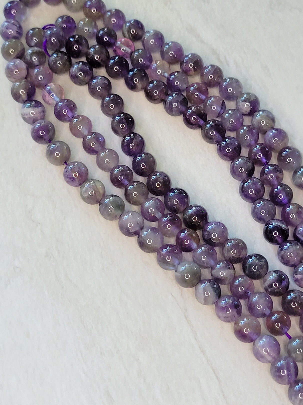 Natural Amethyst Beads Strand: AB Grade Gemstone, 8mm DIY Jewelry Making