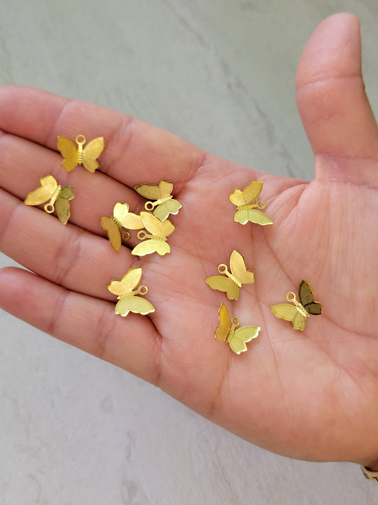 Silver & Gold Butterfly Charms: Filigree Pendants - 10pcs