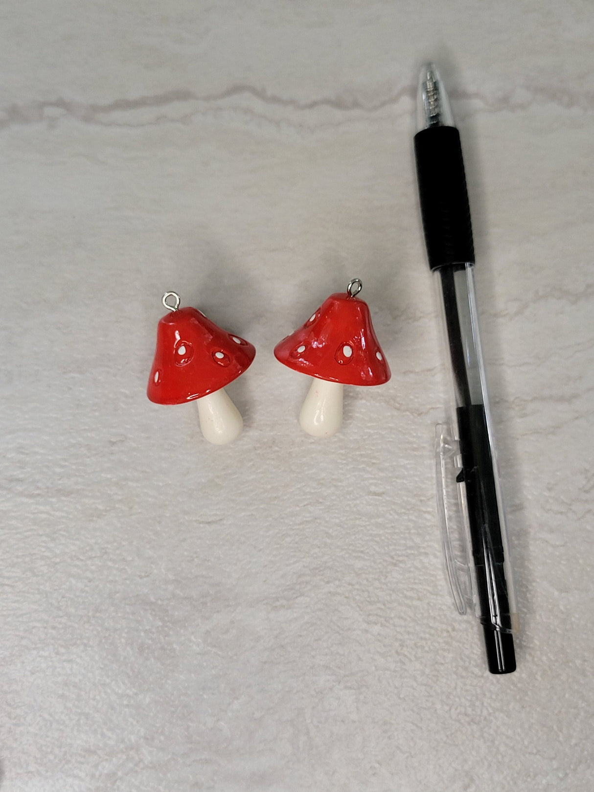 Resin mushroom red , big mushroom pendants , jewelry making