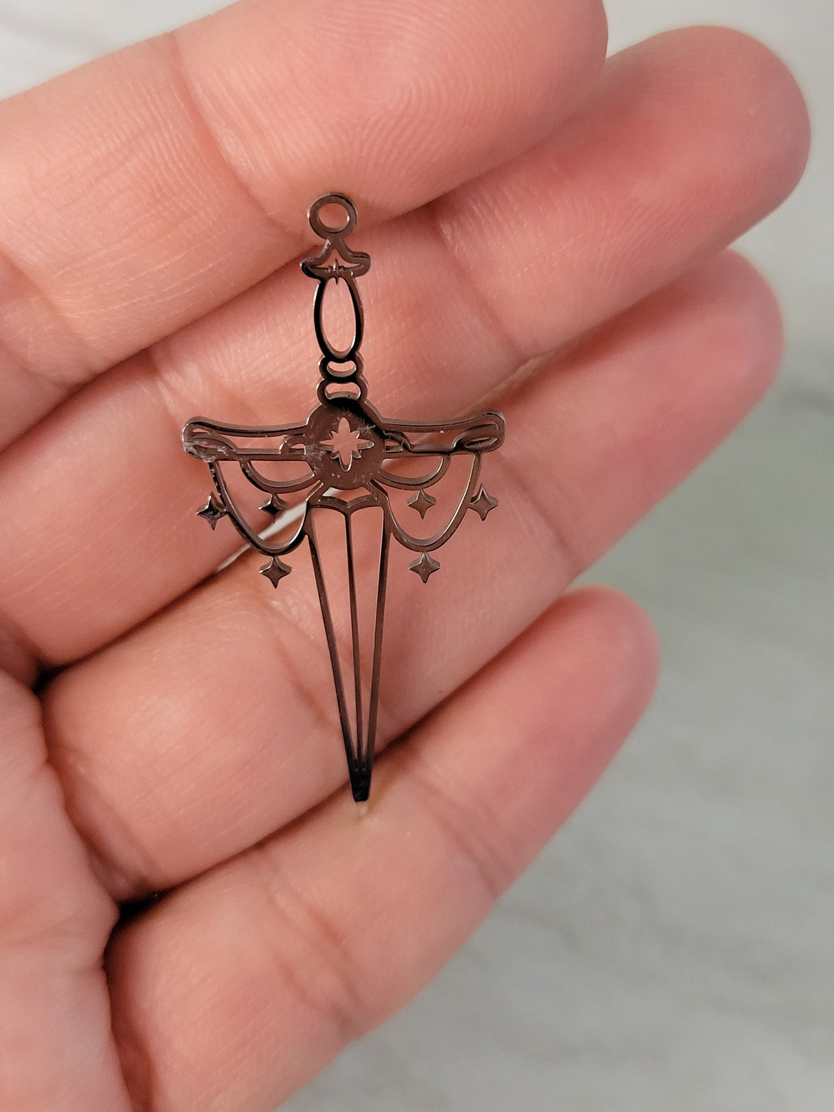 Sword silver color charm , sword pendants witchy charms