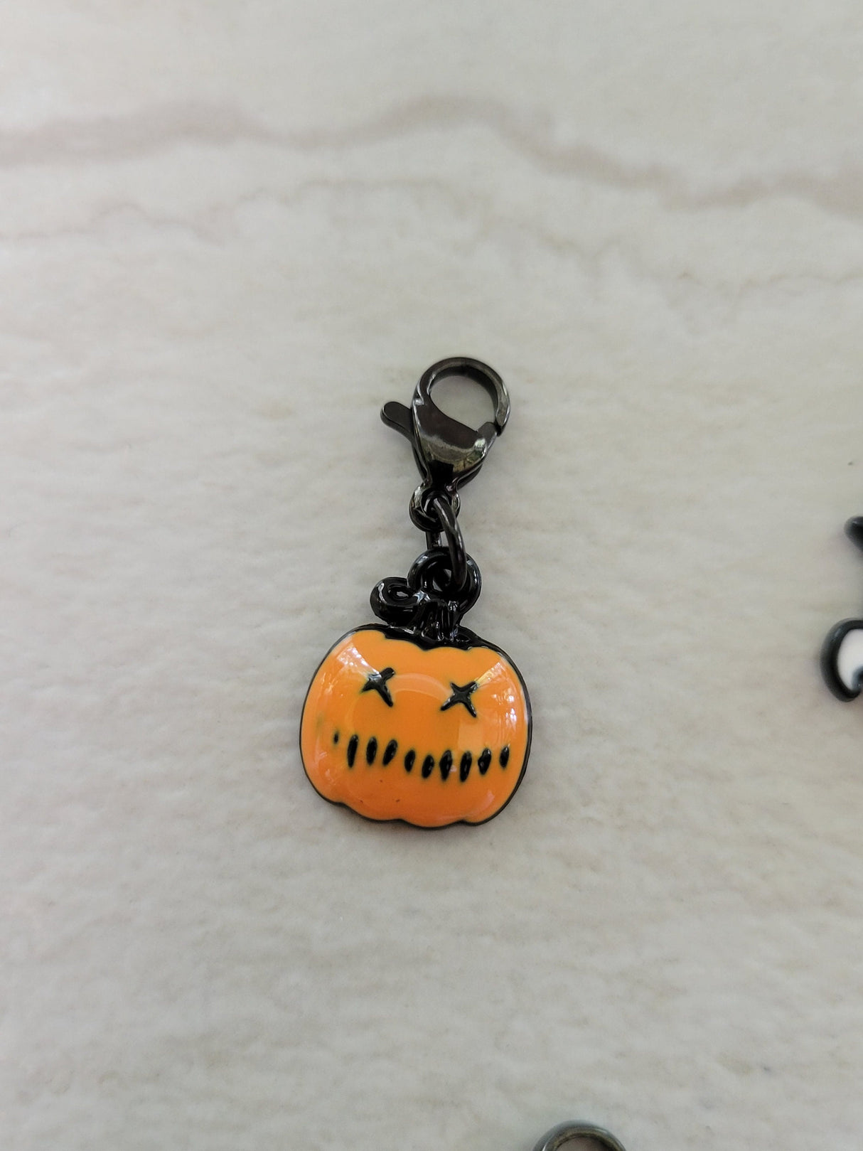 Halloween Enamel Charm Pendants: Castle, Ghost, Pumpkin, Hat, Mouth - 5pc Set