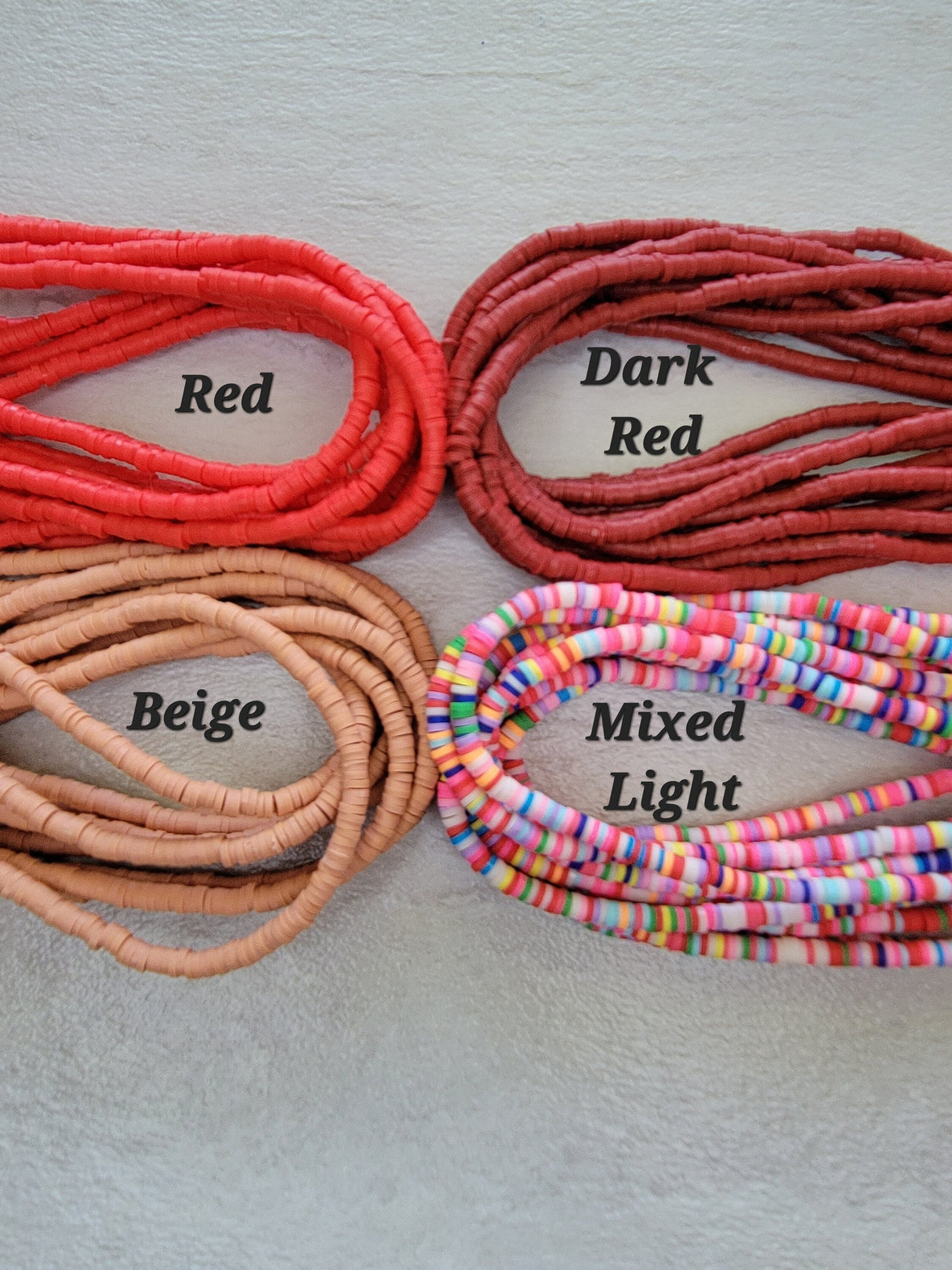 Handmade Polymer Clay Heishi Beads, 4mm Disc Beads