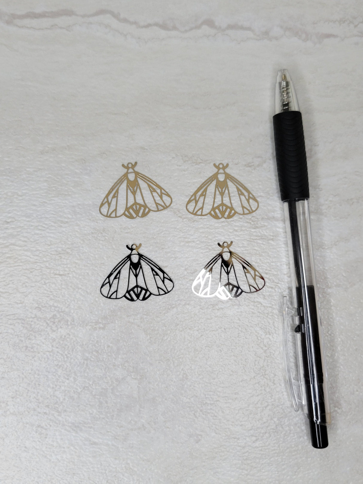 Stainless Steel Moth Charm: Laser Cut Jewelry Pendant
