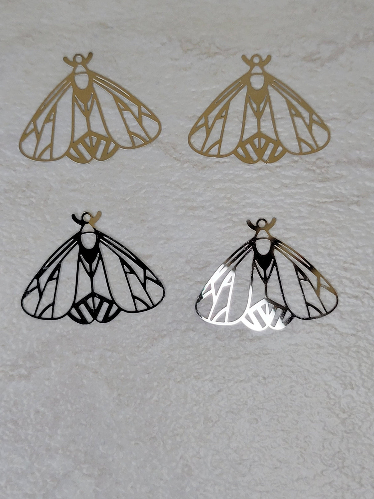 Stainless Steel Moth Charm: Laser Cut Jewelry Pendant