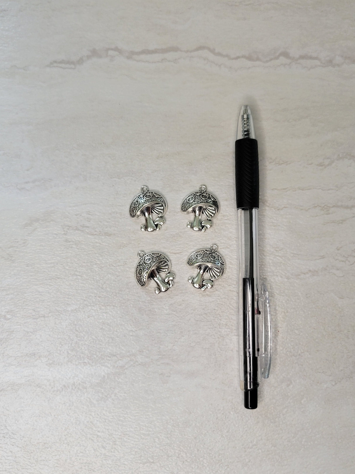 Mushroom Charms: Tibetan Silver Alloy Witchy Pendants (Set of 4)