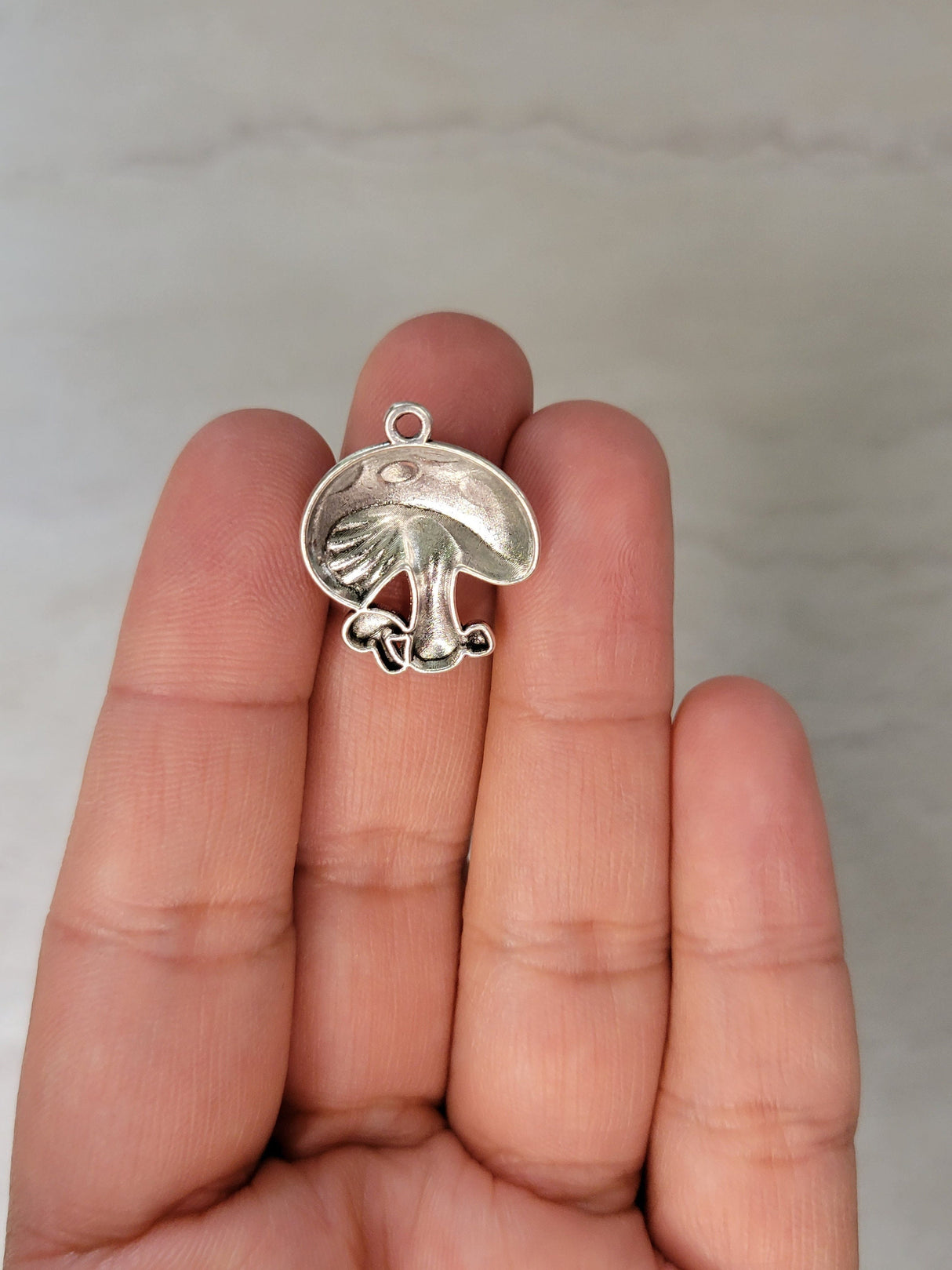 Mushroom Charms: Tibetan Silver Alloy Witchy Pendants (Set of 4)