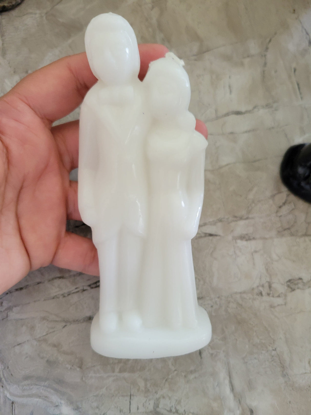 Decorative ritual wedding couple shaped candle white, spell candles
