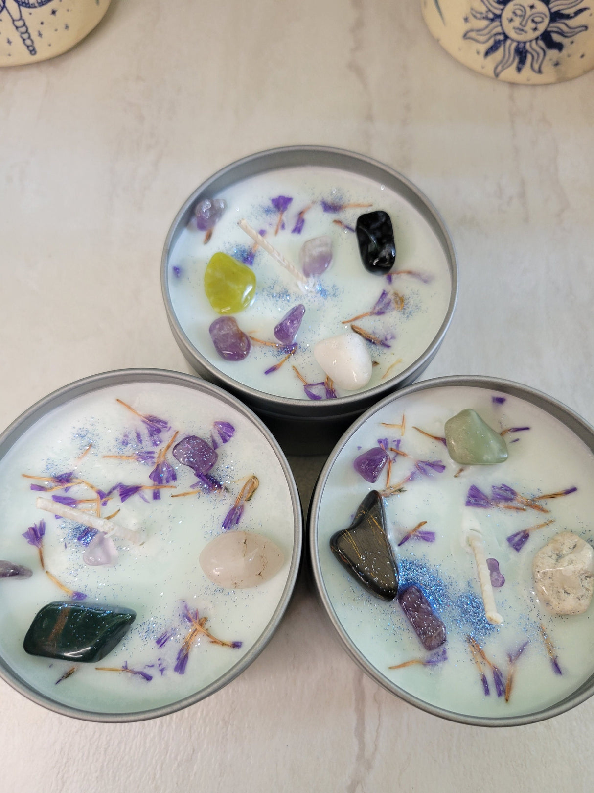 Crystal Chip Soy Candle, Hand Poured Housewarming Gift, 8oz