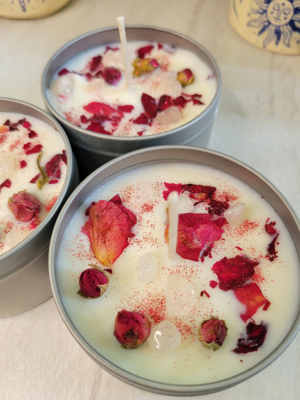 Crystal Chip Soy Candle, Hand Poured Housewarming Gift, 8oz