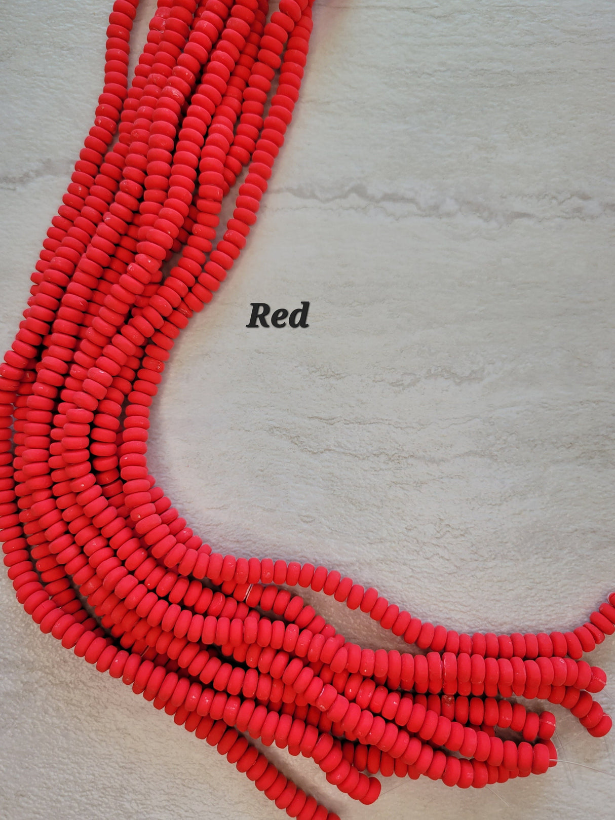 Handmade polymer clay beads strands, jewelry crafts supplies, flat round