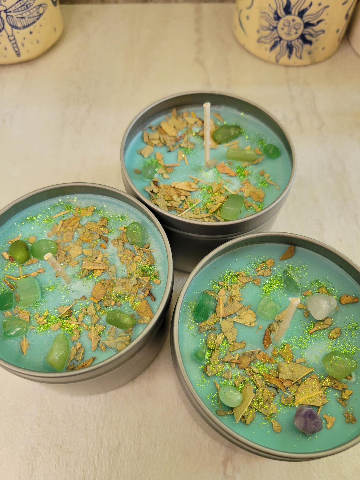 Crystal Chip Soy Candle, Hand Poured Housewarming Gift, 8oz