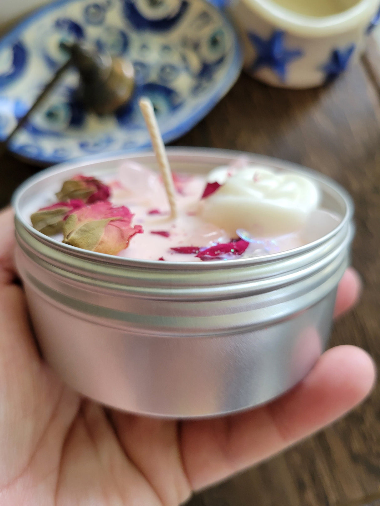 Roses Soy Candle: Self-Love Intention Candle, Valentine Gift