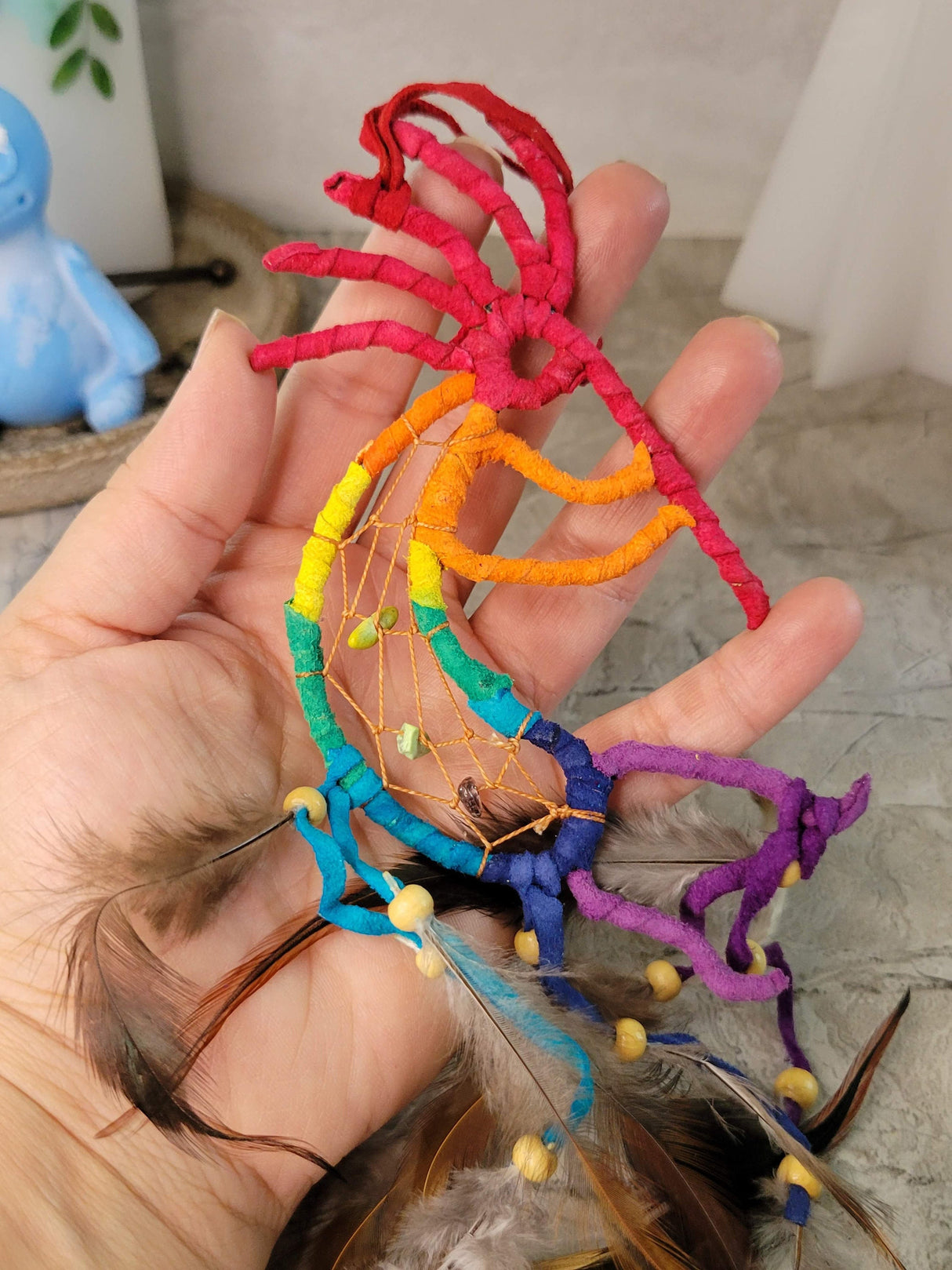 Kokopelli Dreamcatcher: Multi-Colored Beaded Wall Art