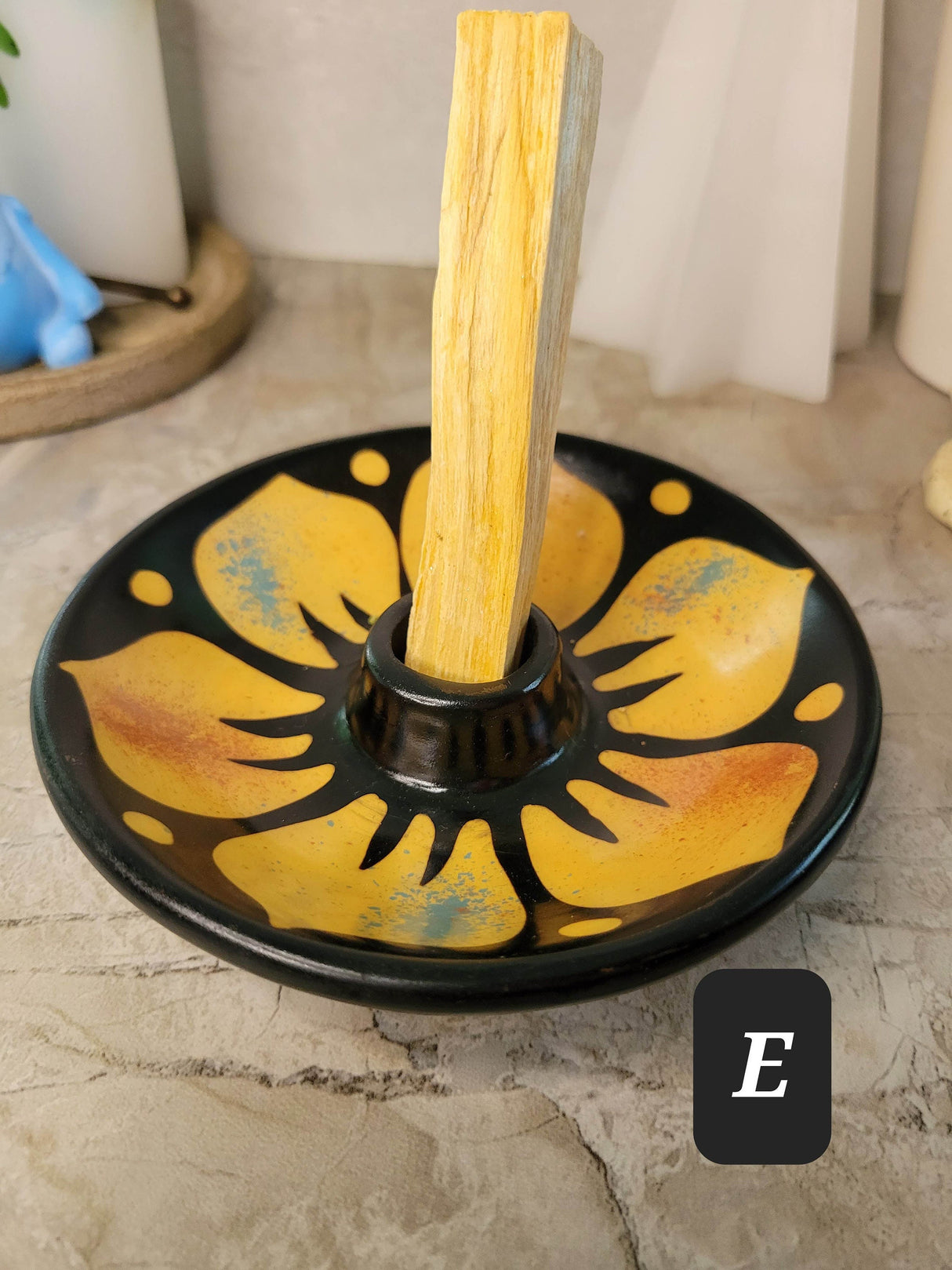 Ceramic gecko design burner handmade, incense stick, palo santo wood burner