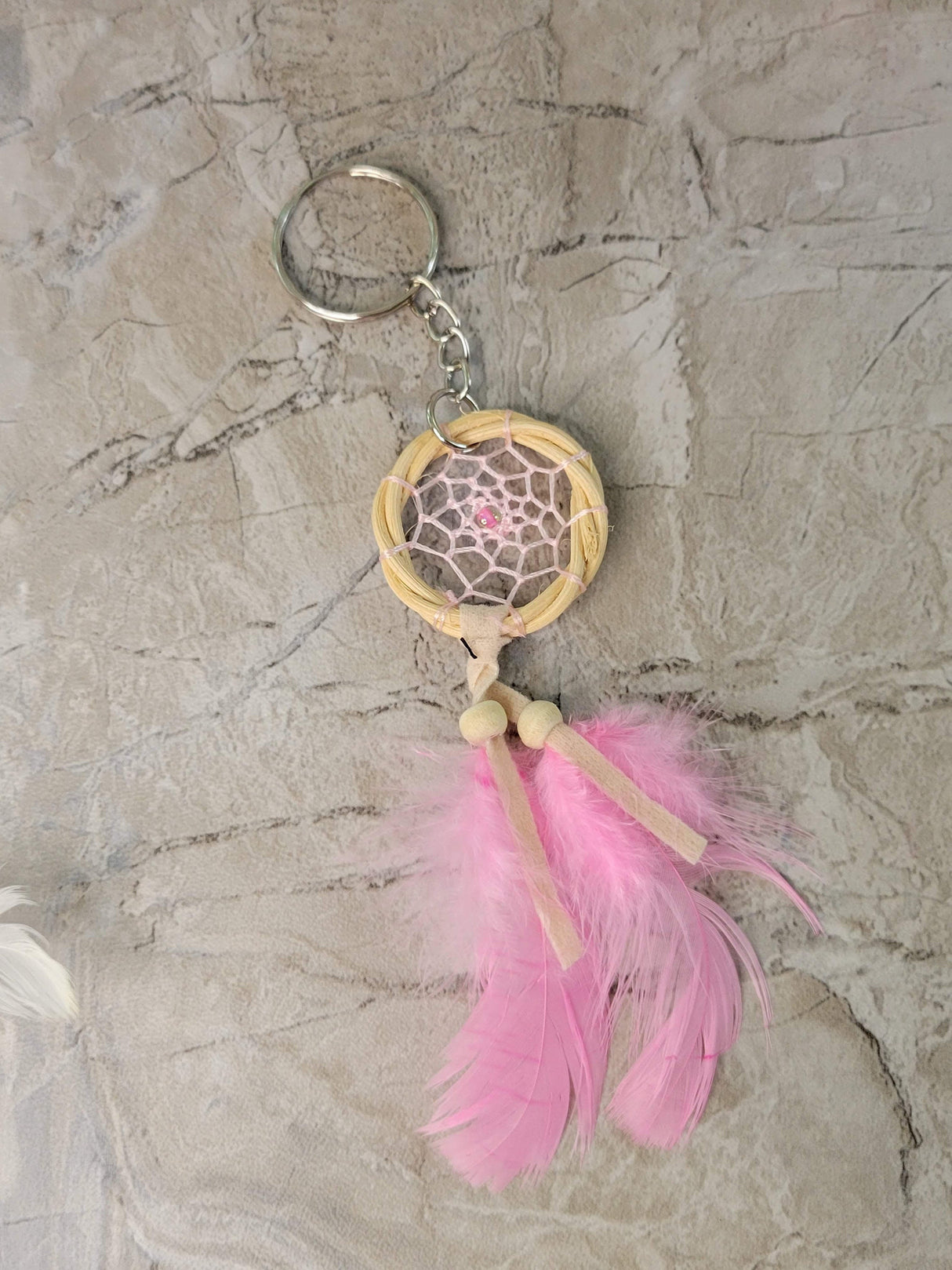 Handmade Dreamcatcher Keychain: Boho Feather Ornament