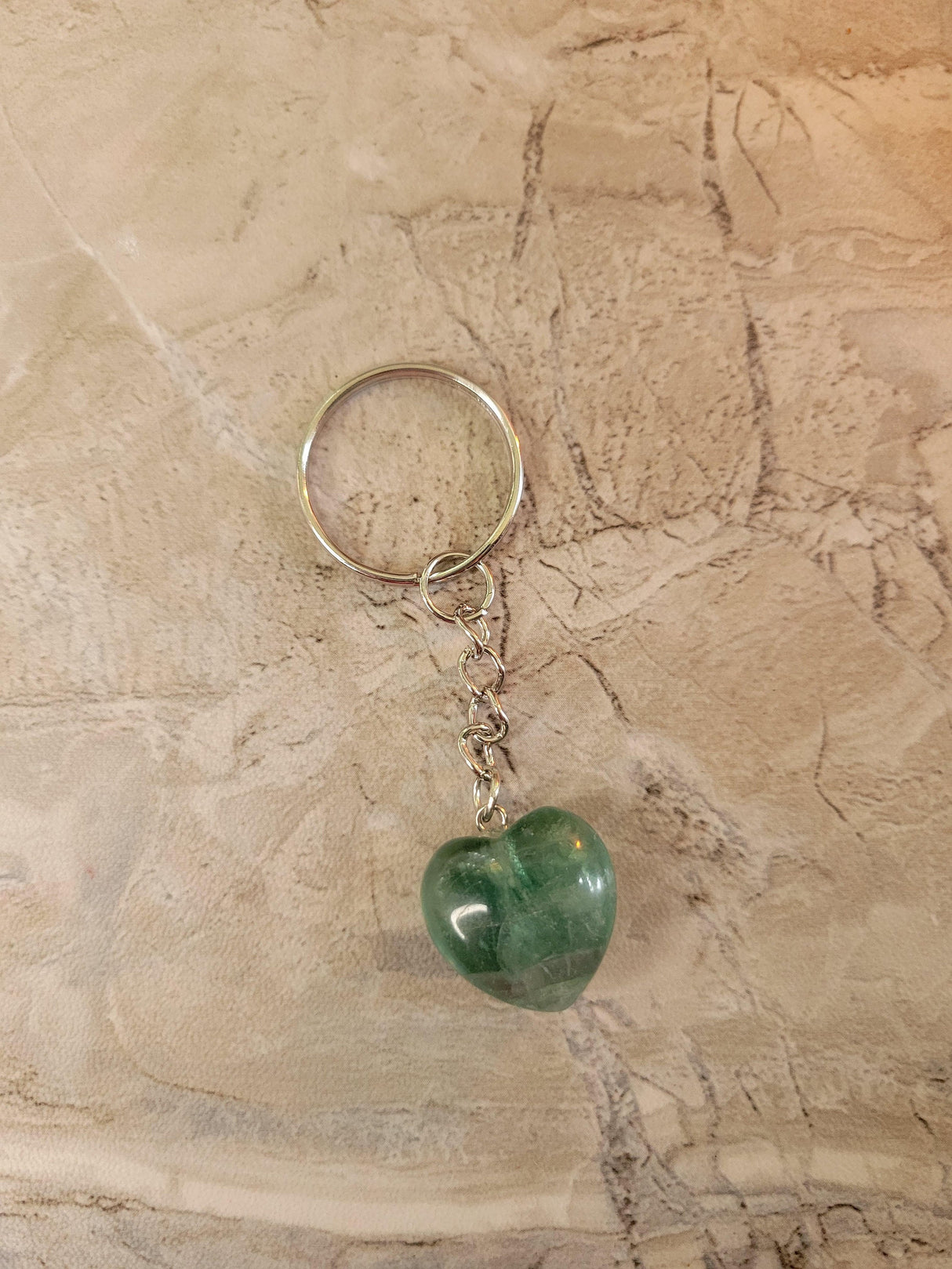 Heart Crystal Keychain: Natural Gemstone Keyring