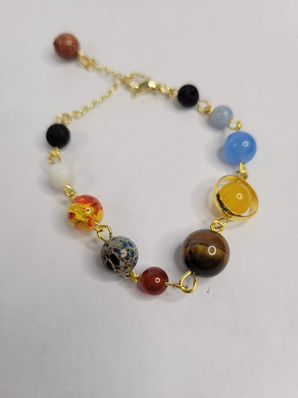 Universe galaxy the nine planets guardian star, natural mixed gemstone beads bracelets