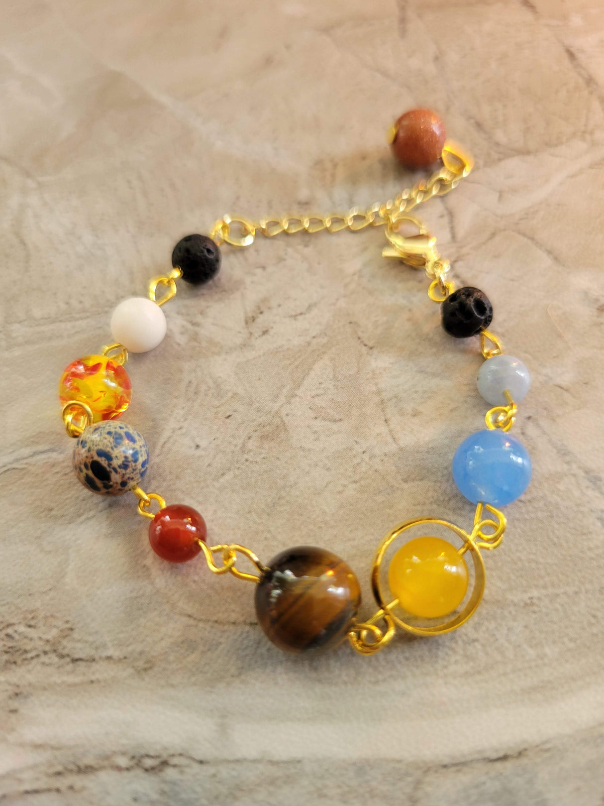 Universe galaxy the nine planets guardian star, natural mixed gemstone beads bracelets