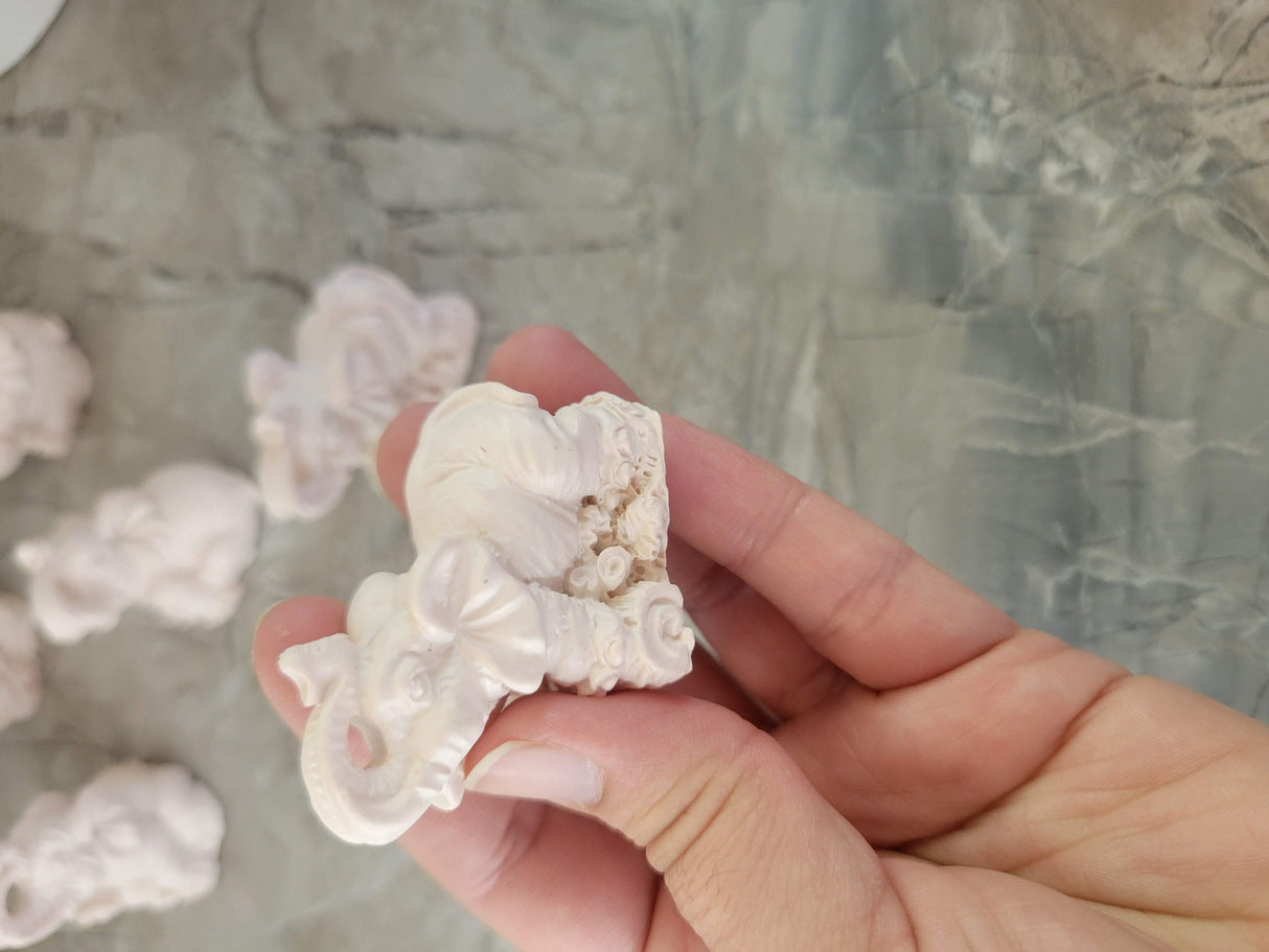 Mini Elephant Figurines: Polyresin Desktop Decor, Gift Set of 6