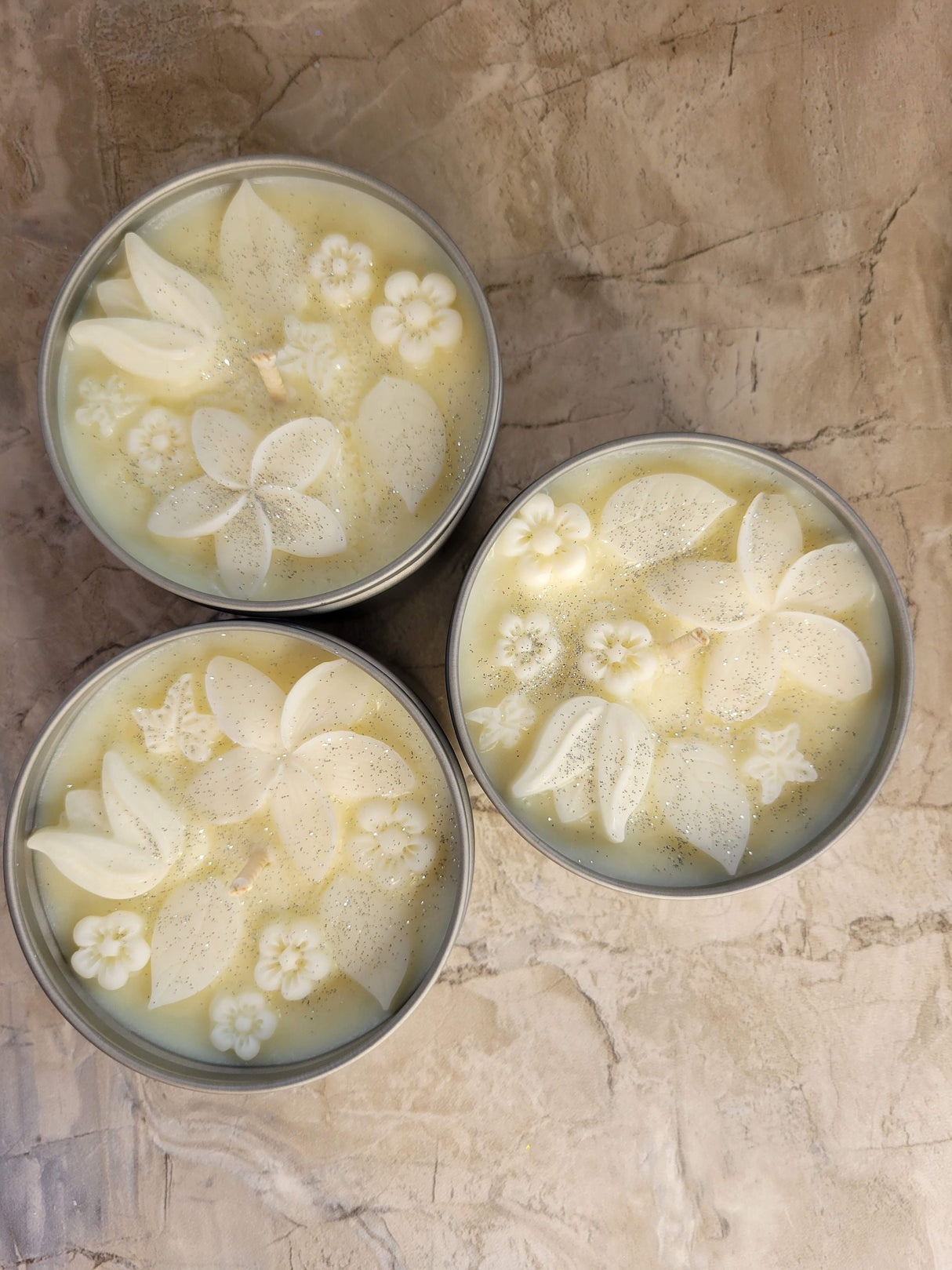 Flower Shop Scented Soy Candle: Christmas Tin Jar, Intention Candle