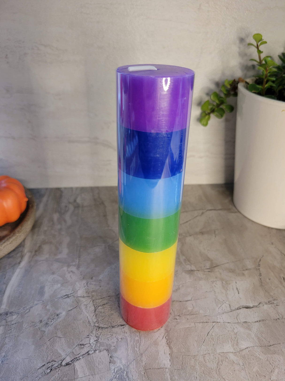 Handmade Seven Chakras Layered Candle: Unscented Meditation Candle