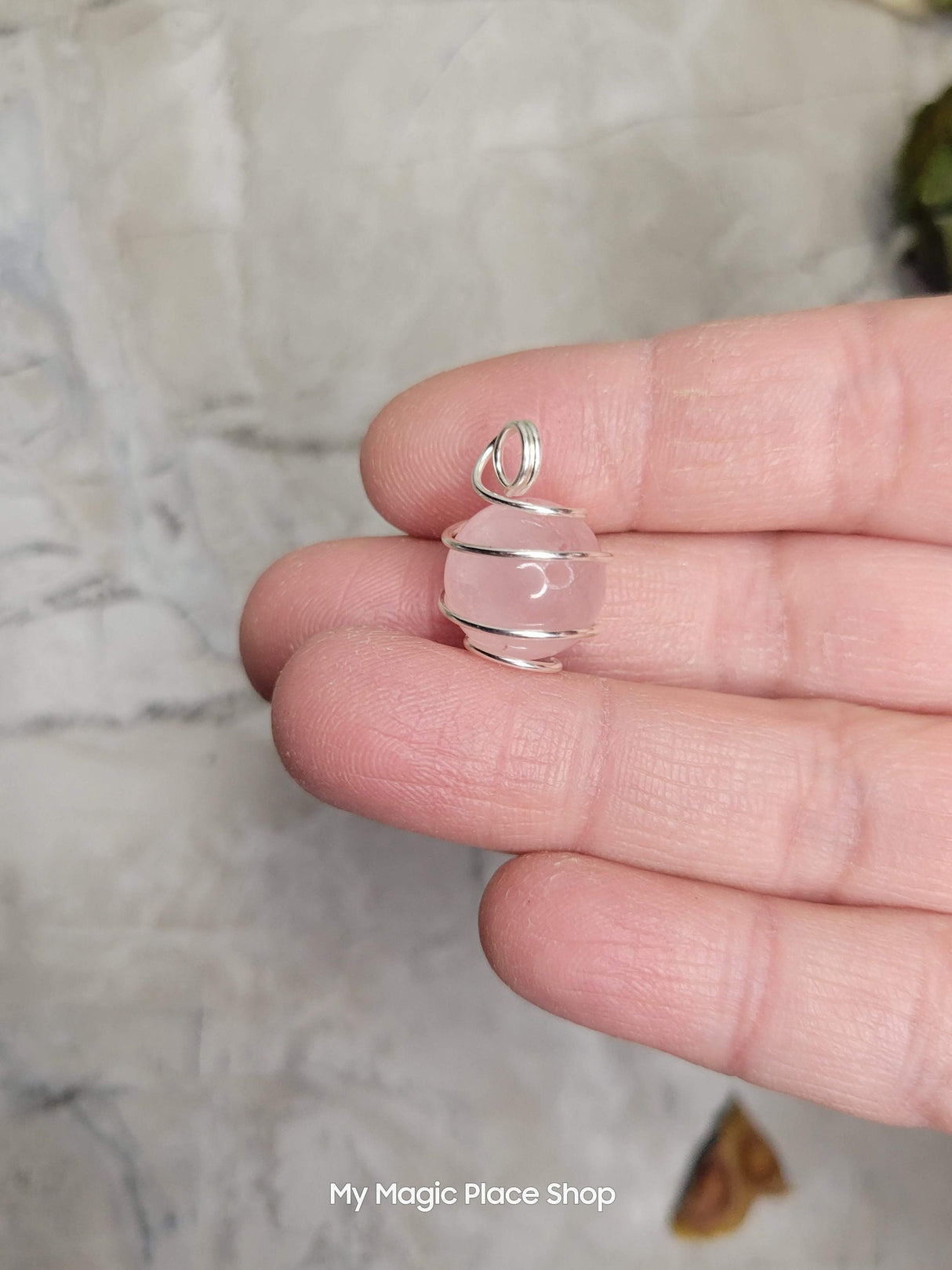 Crystal Beads Wire Wrapped Pendant Handmade Necklace