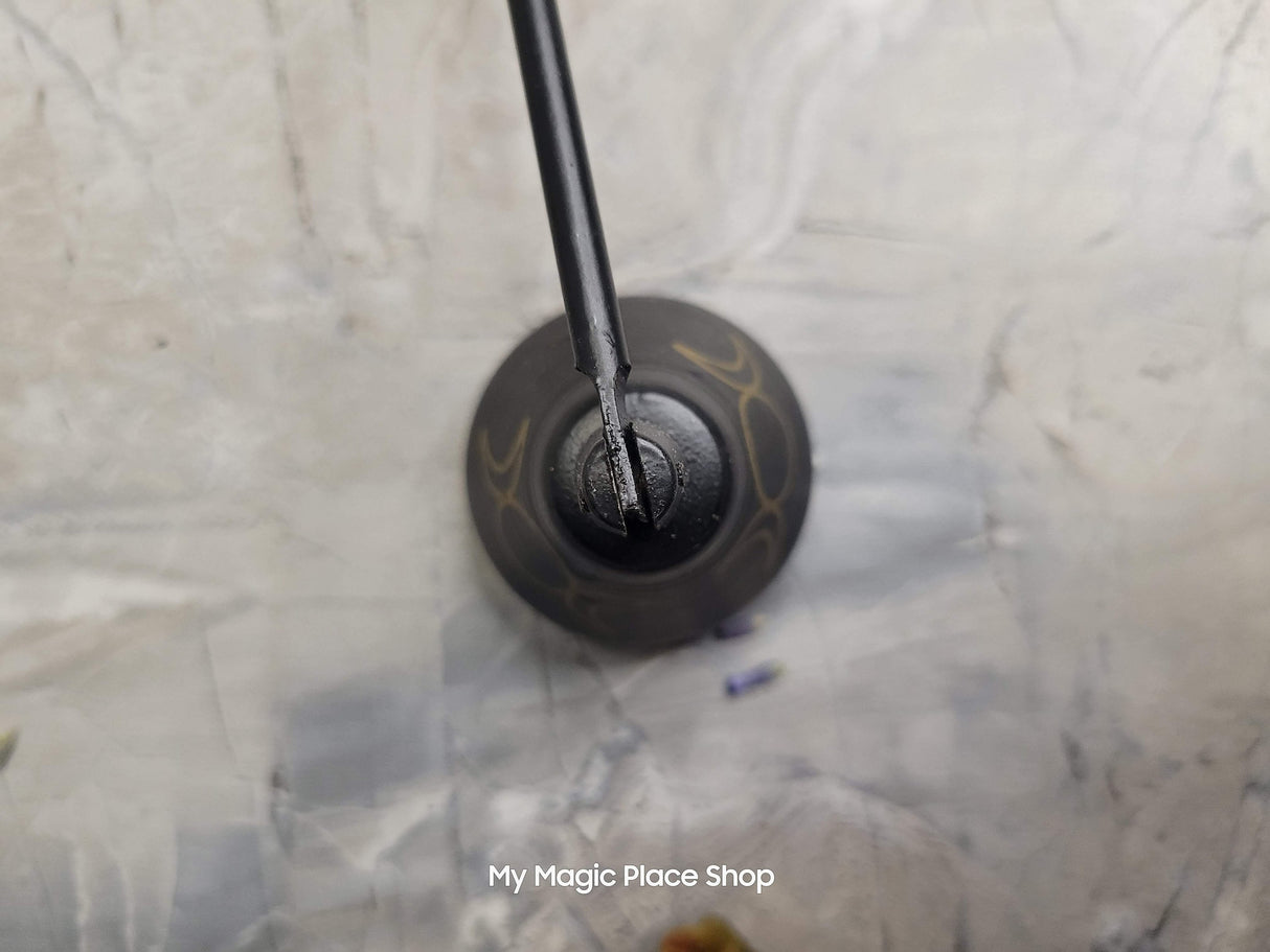 Handmade Iron Candle Snuffer: Triple Moon, Pentacle Design