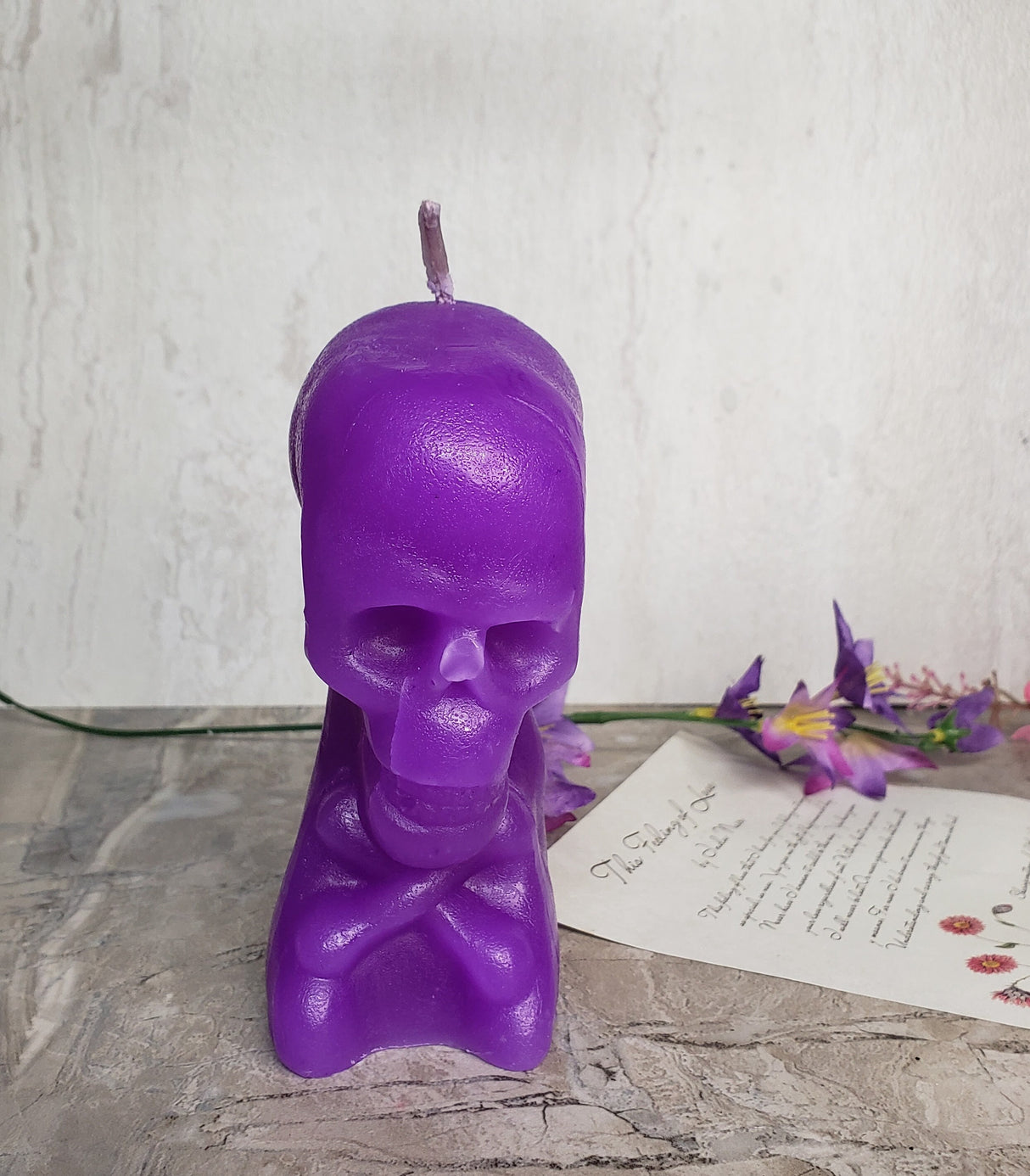 Ritual Skull Candle: Halloween Skeleton Decoration, Altar Piece