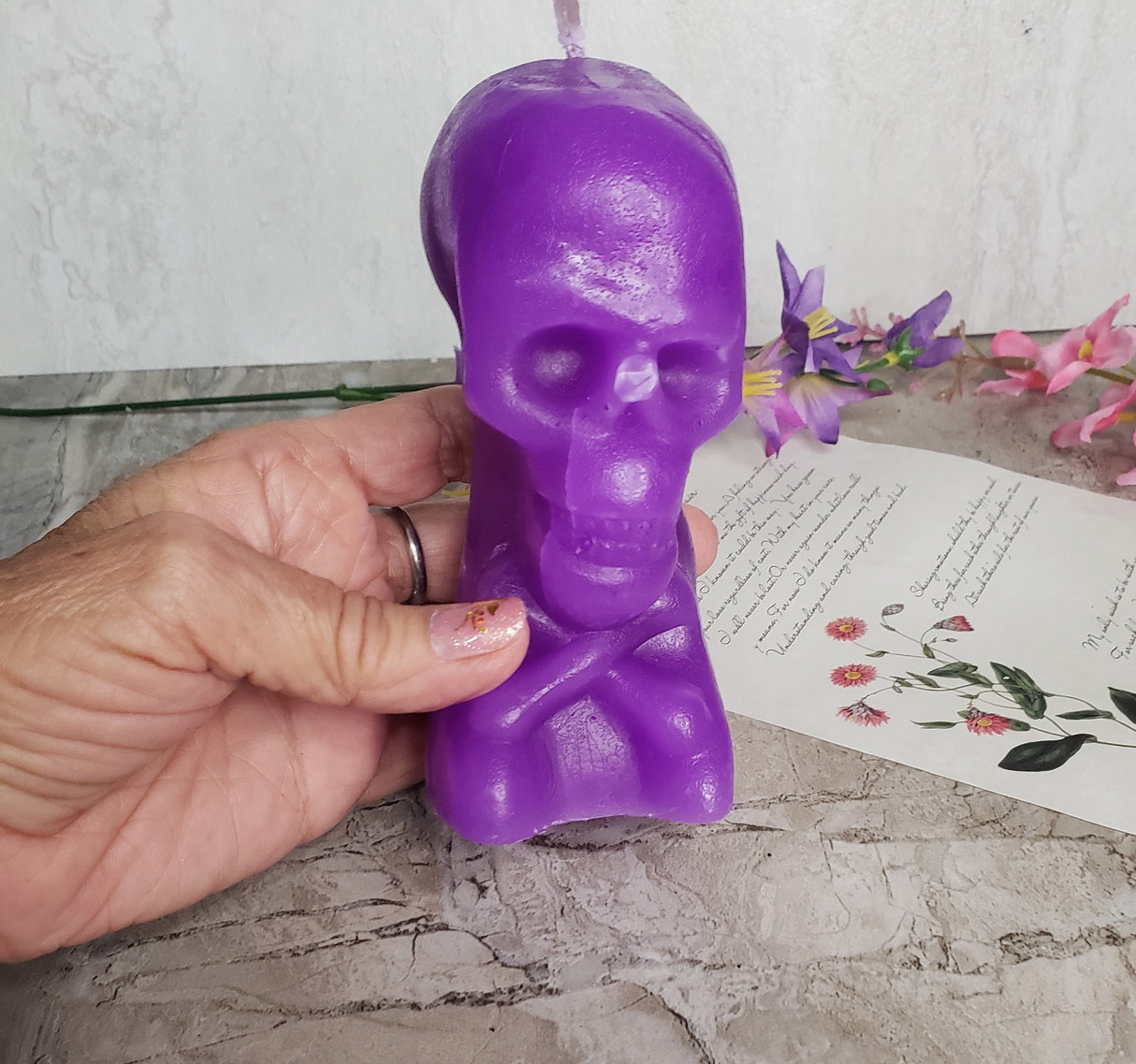 Ritual Skull Candle: Halloween Skeleton Decoration, Altar Piece
