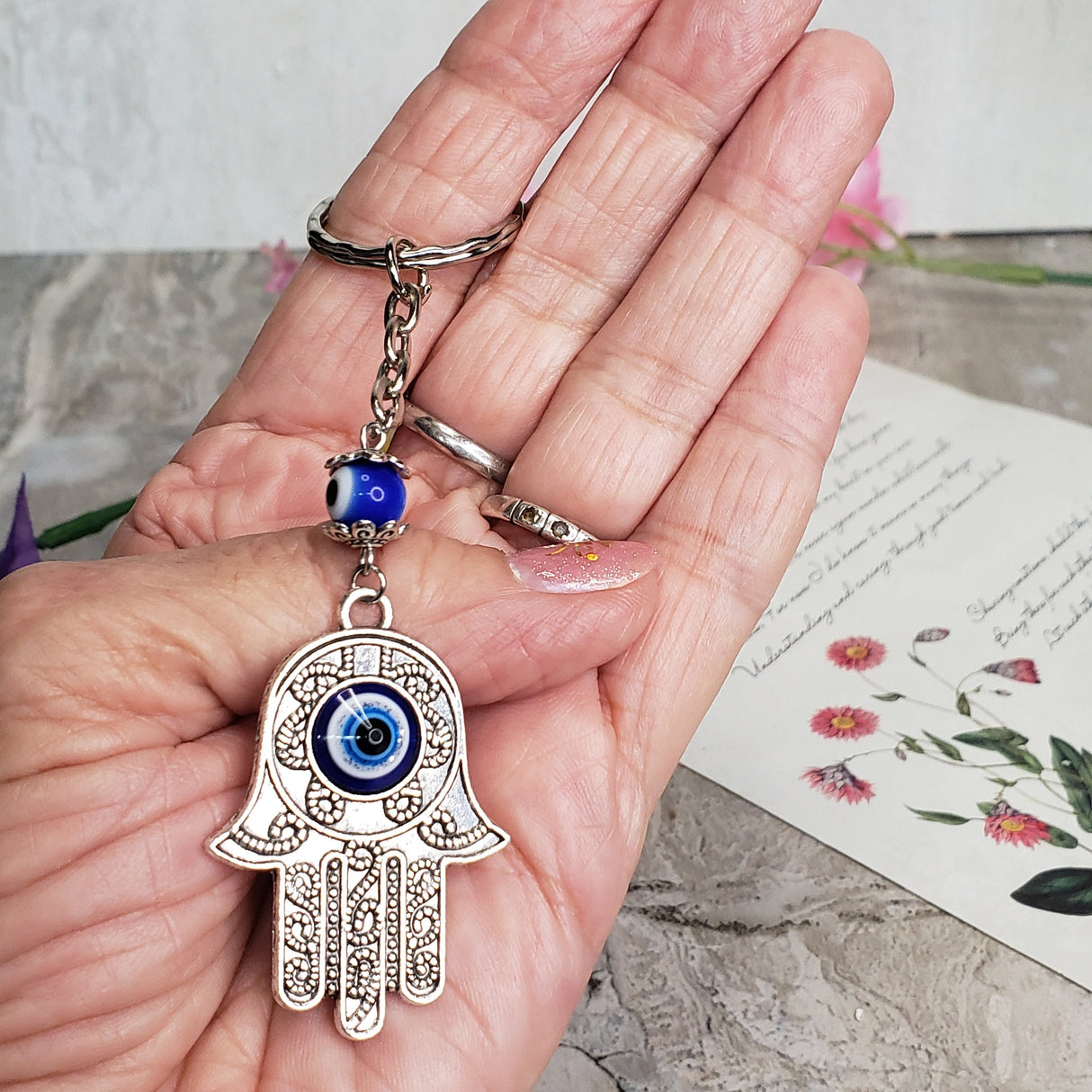 Evil Eye Keychain Charm ,Handmade Keychain, Evil Eye Protection , Gift For Her