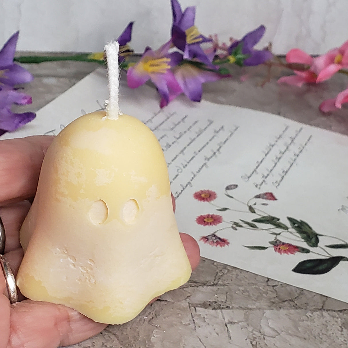 Handmade Soy Wax Ghost Candle: Halloween Scented Candle