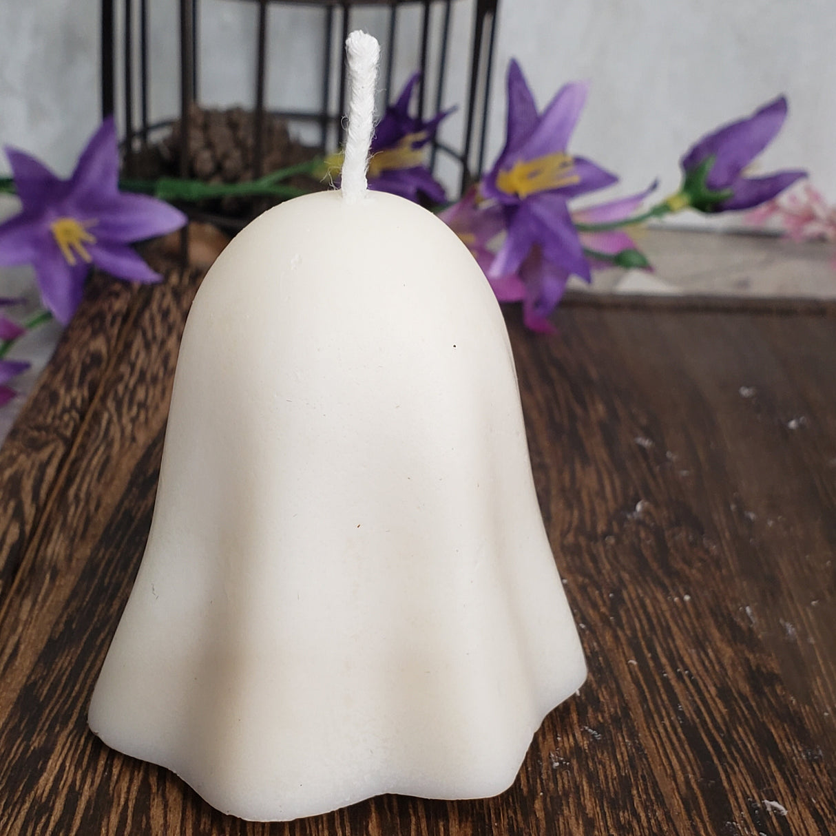 Handmade Soy Wax Ghost Candle: Halloween Scented Candle