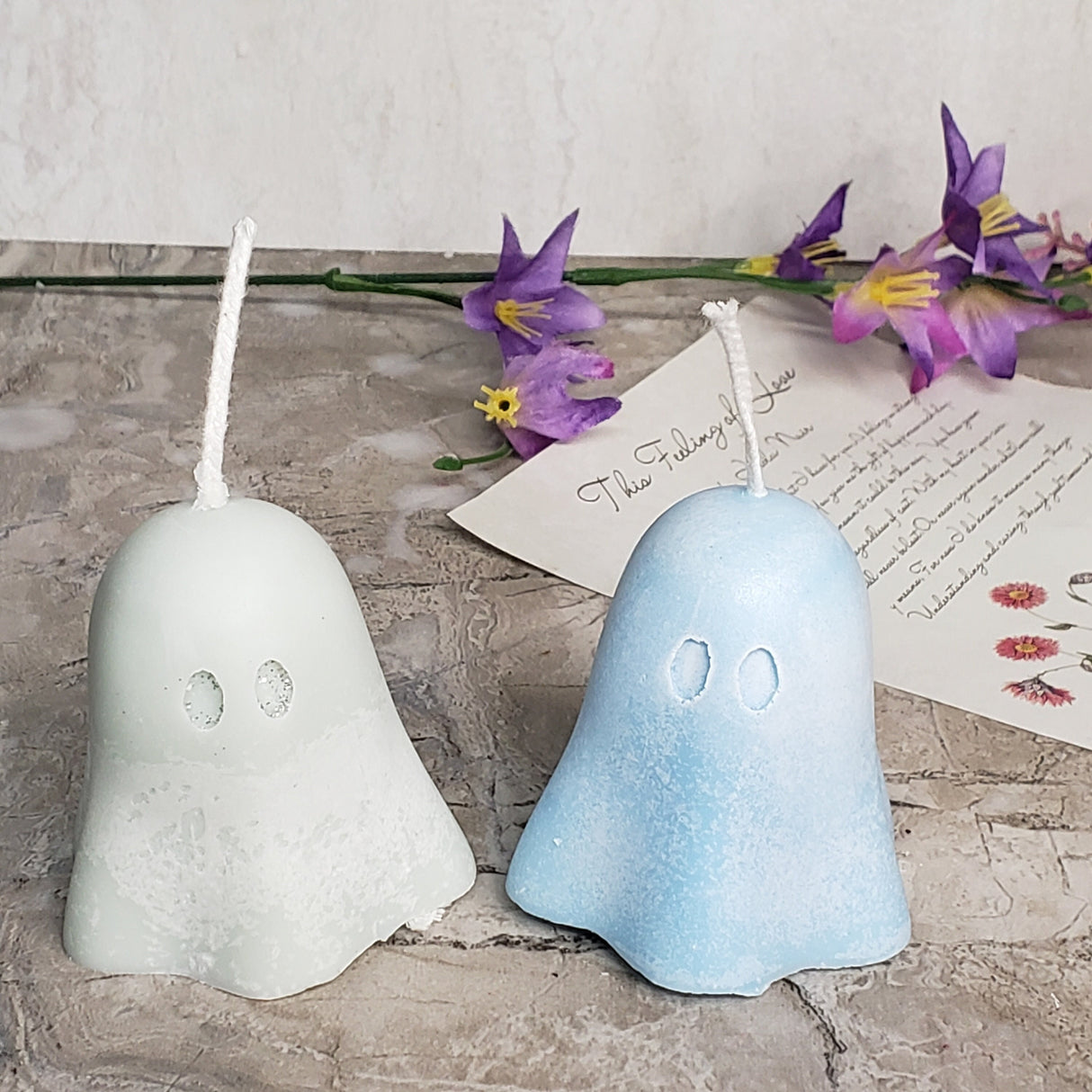 Handmade Soy Wax Ghost Candle: Halloween Scented Candle