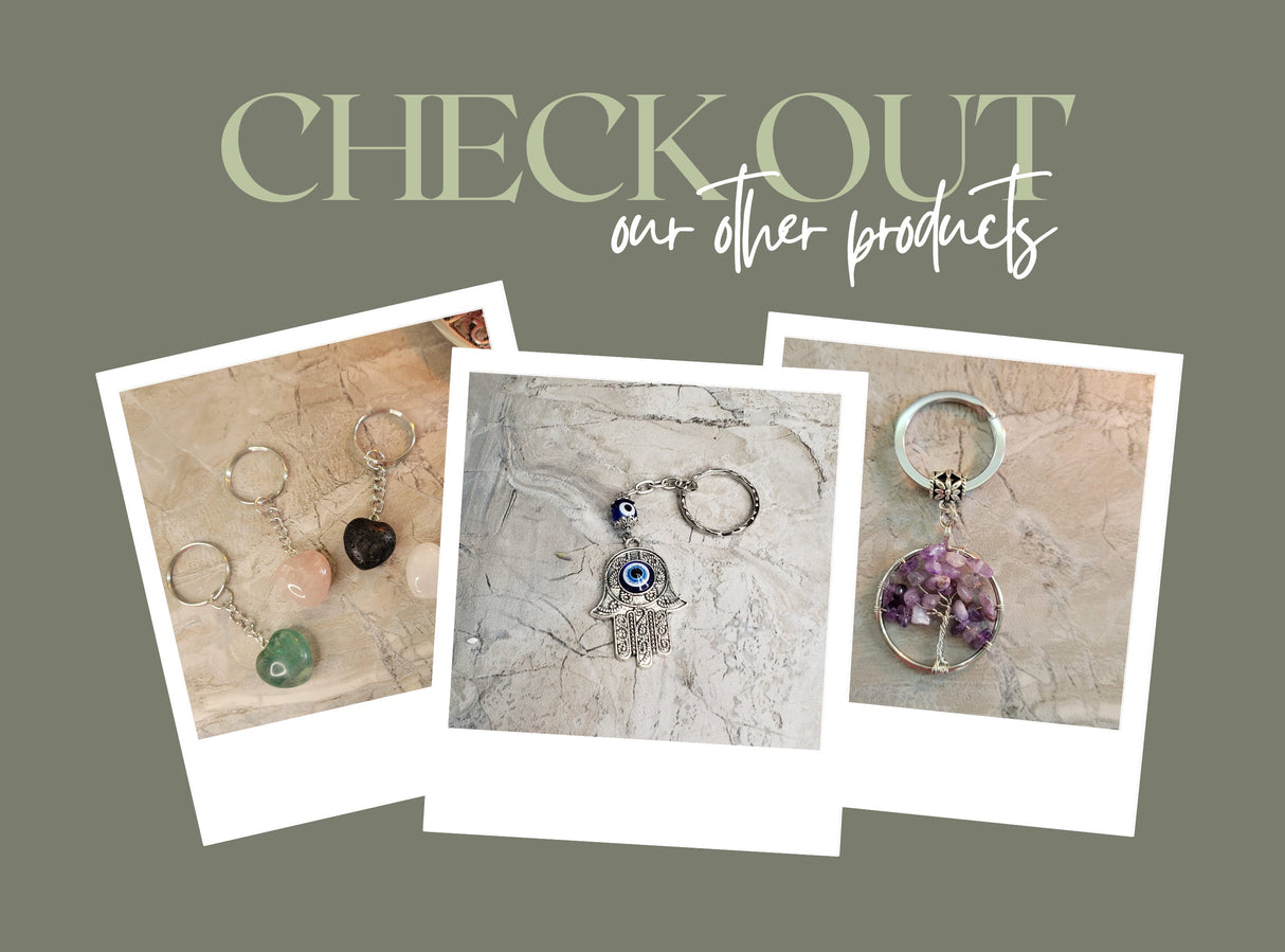 Chakra Keychain: Quartz Crystal Tree of Life Gemstone Keyring