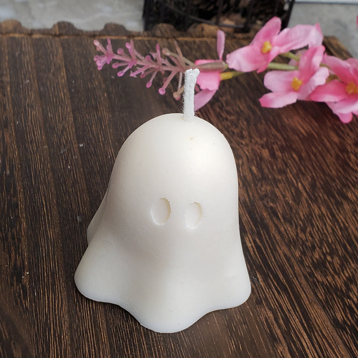 Handmade Soy Wax Ghost Candle: Halloween Scented Candle