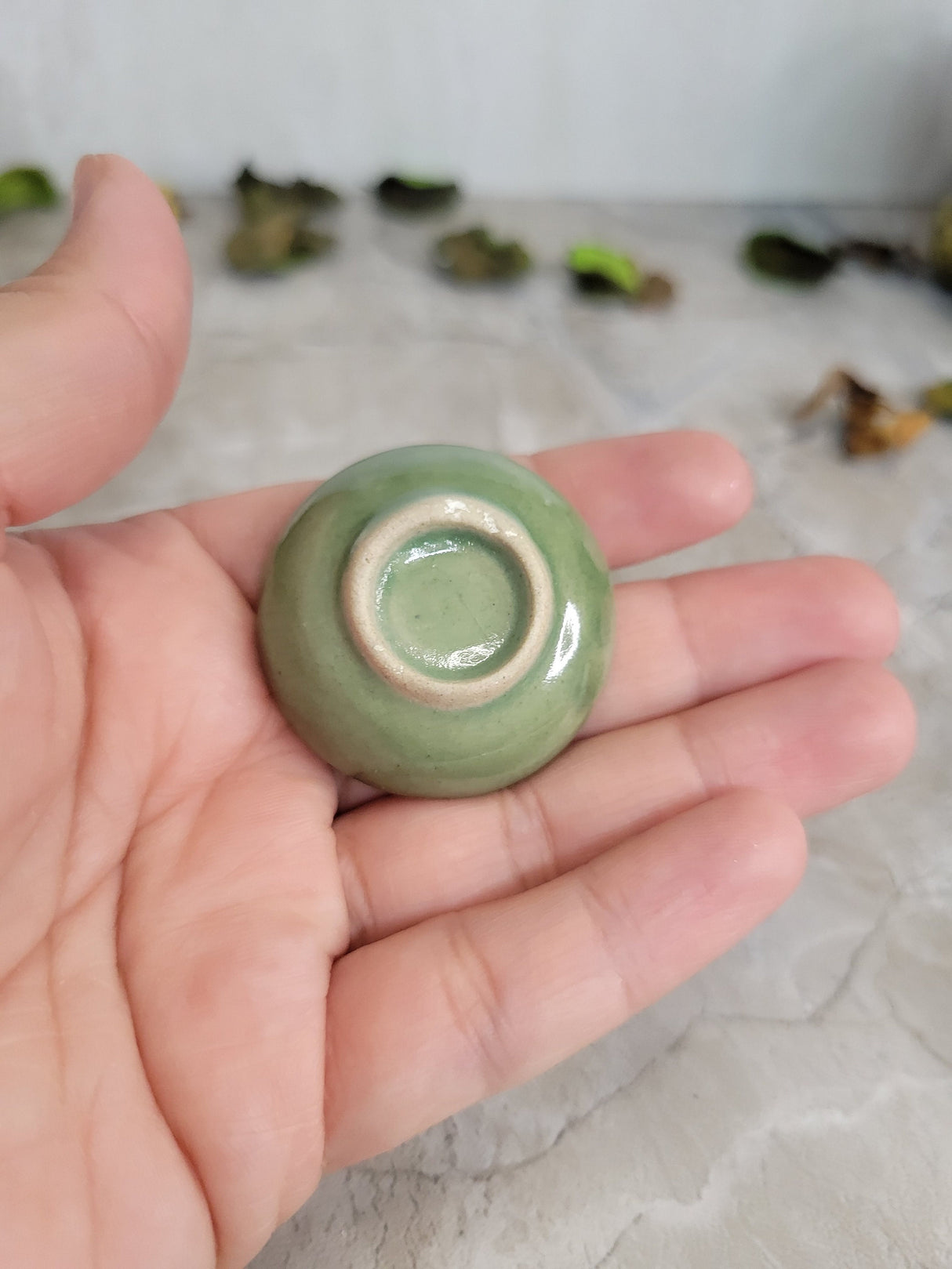 Handmade Ceramic Incense Cone Holder: Small Stoneware Dish